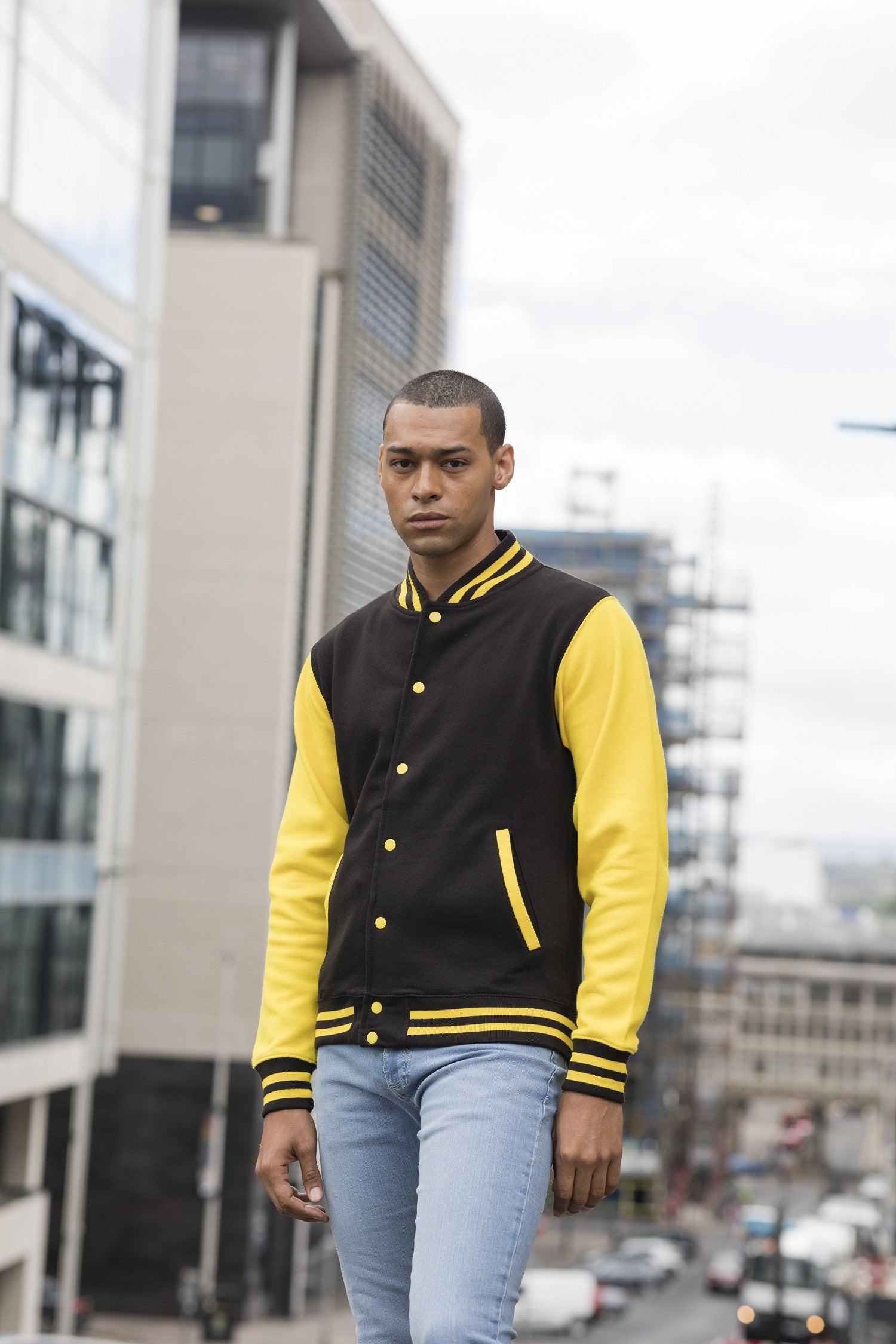 Varsity Jacket | JET BLACK/ARCTIC WHITE