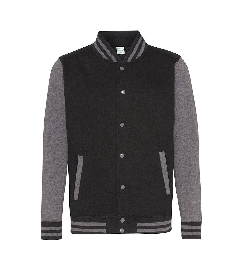 Varsity Jacket | JET BLACK/CHARCOAL
