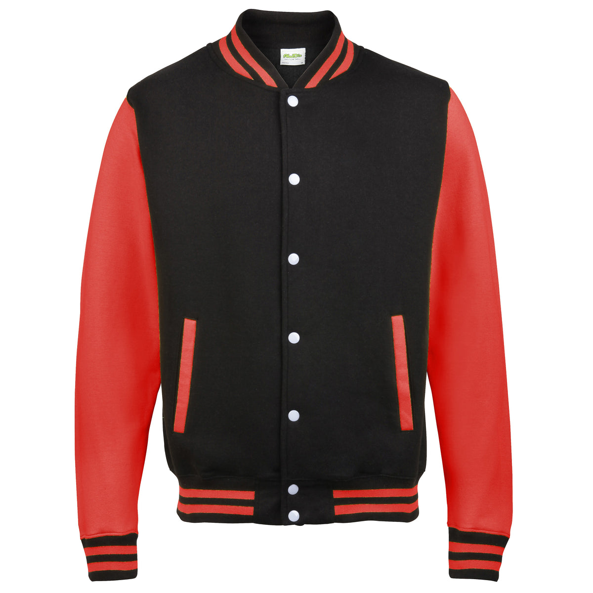 Varsity Jacket | JET BLACK/FIRE RED