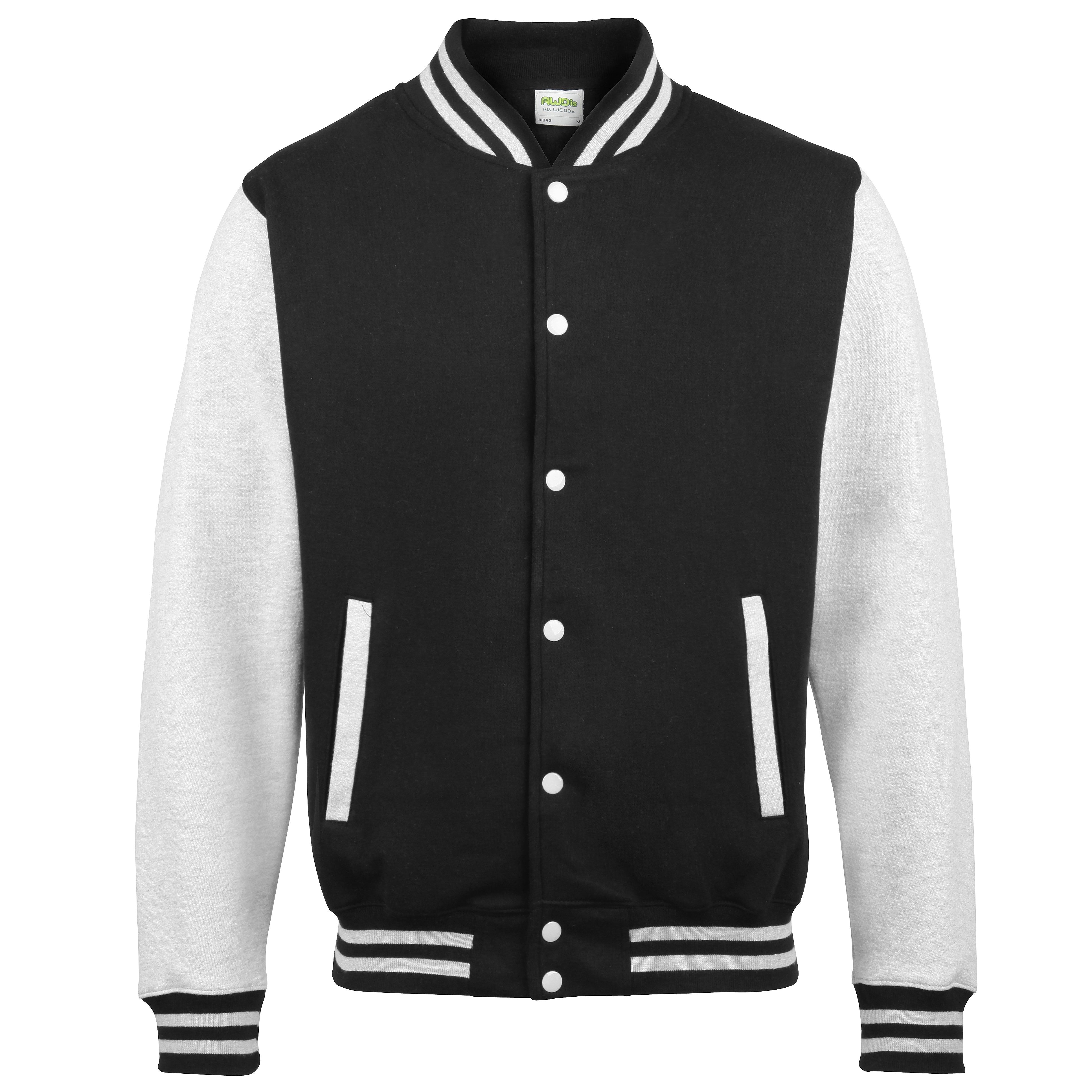 Varsity Jacket | JET BLACK/HEATHER GREY