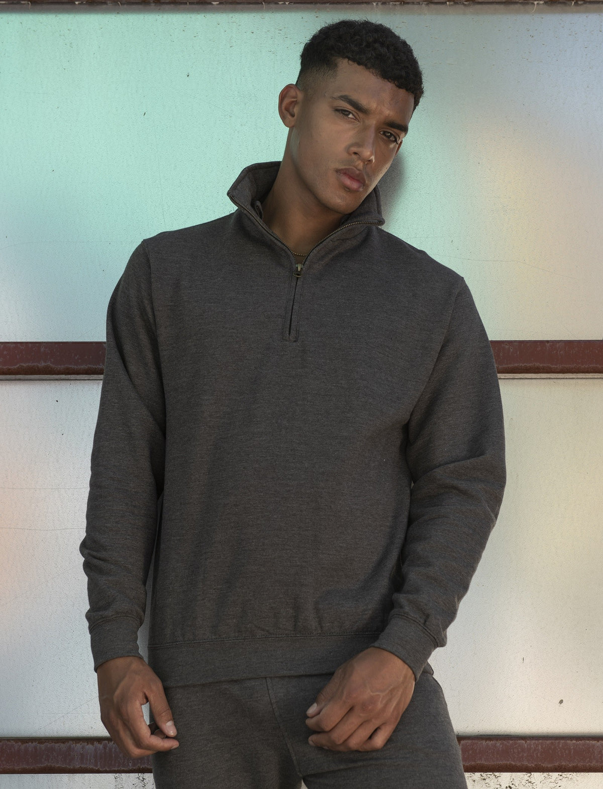 Sophomore 1/4 Zip Sweat | CHARCOAL