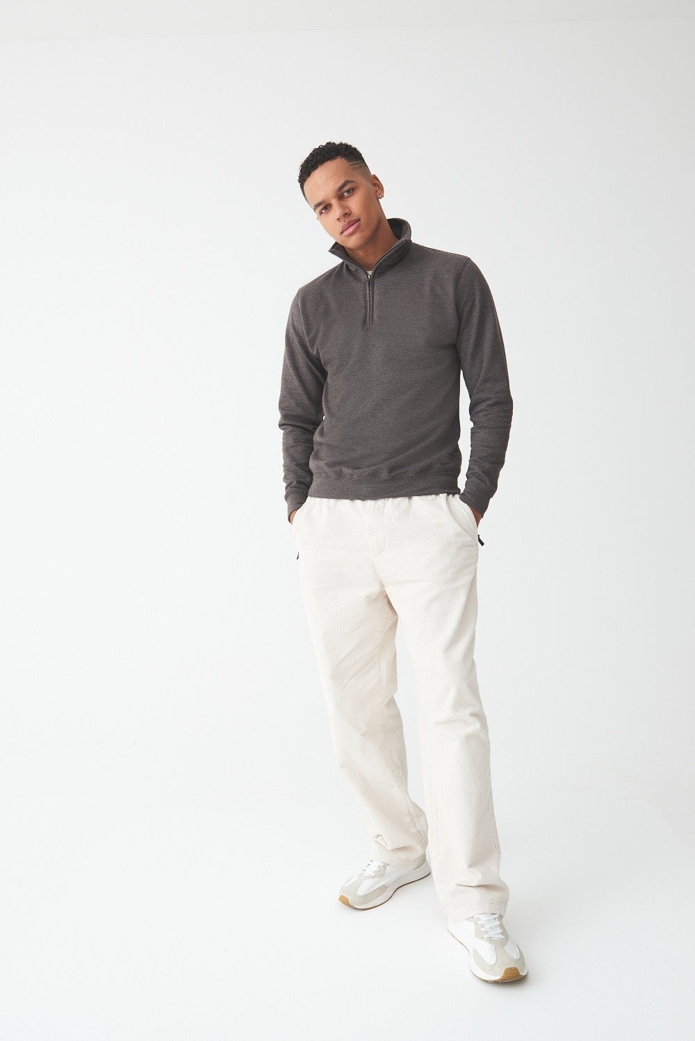 Sophomore 1/4 Zip Sweat | HEATHER GREY