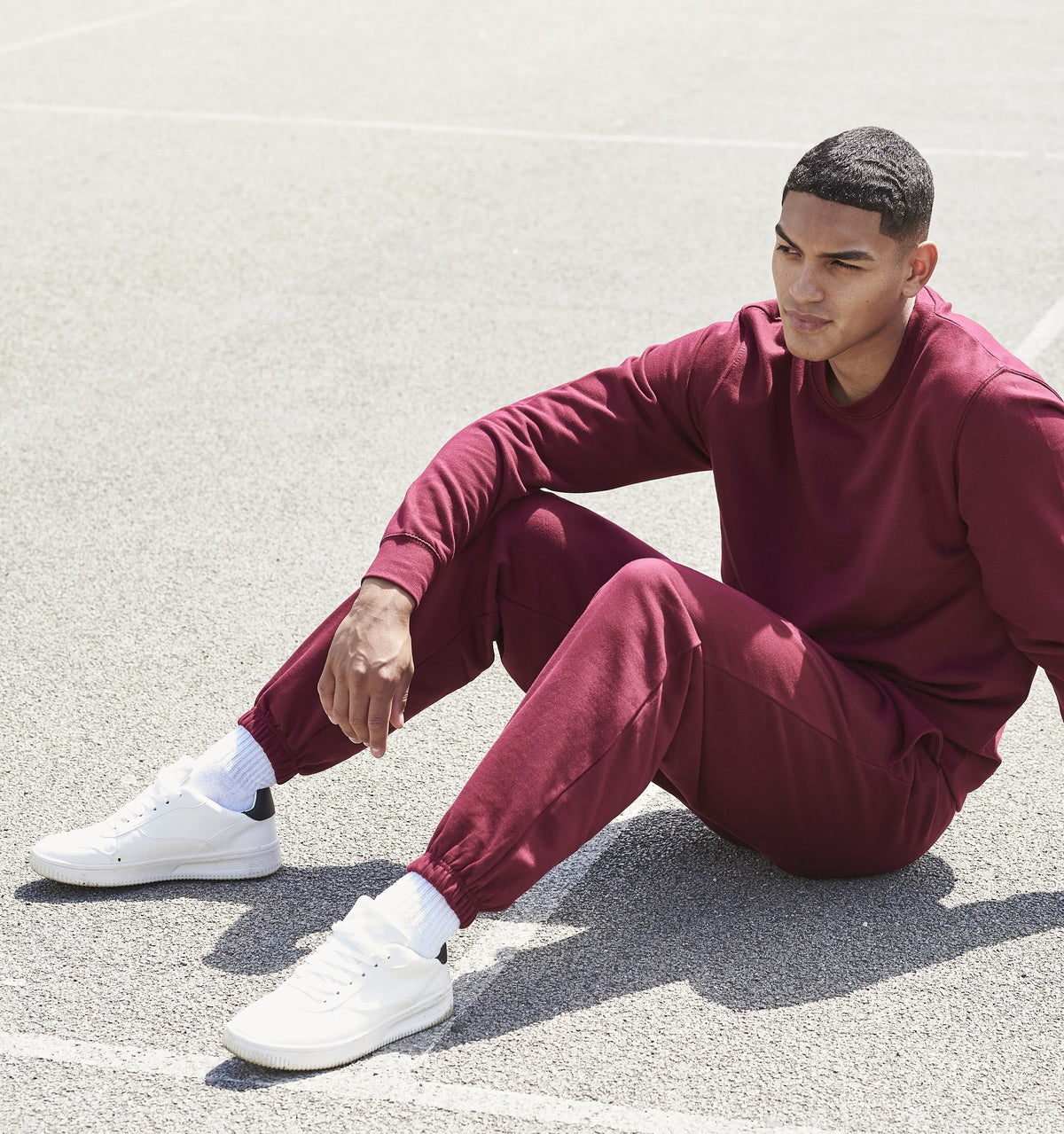 College Cuffed Sweatpants | DEEP BLACK