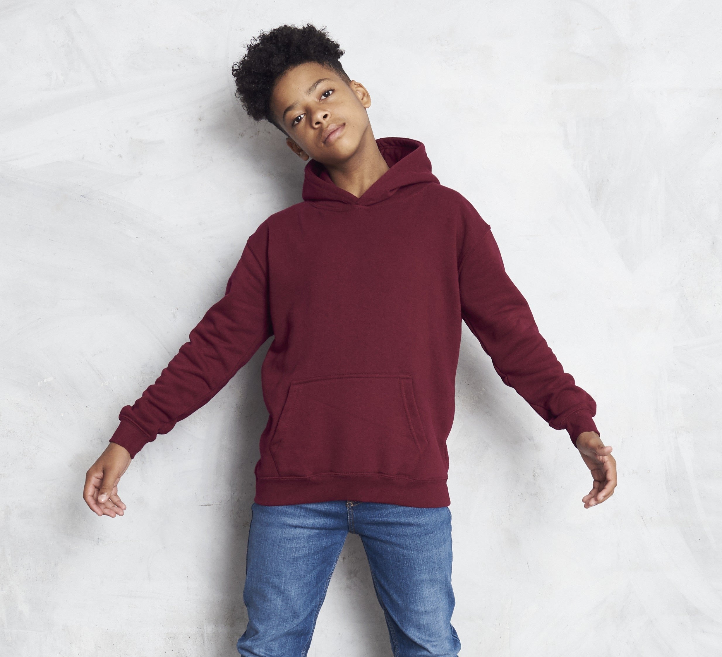 Kids Organic Hoodie | BURGUNDY