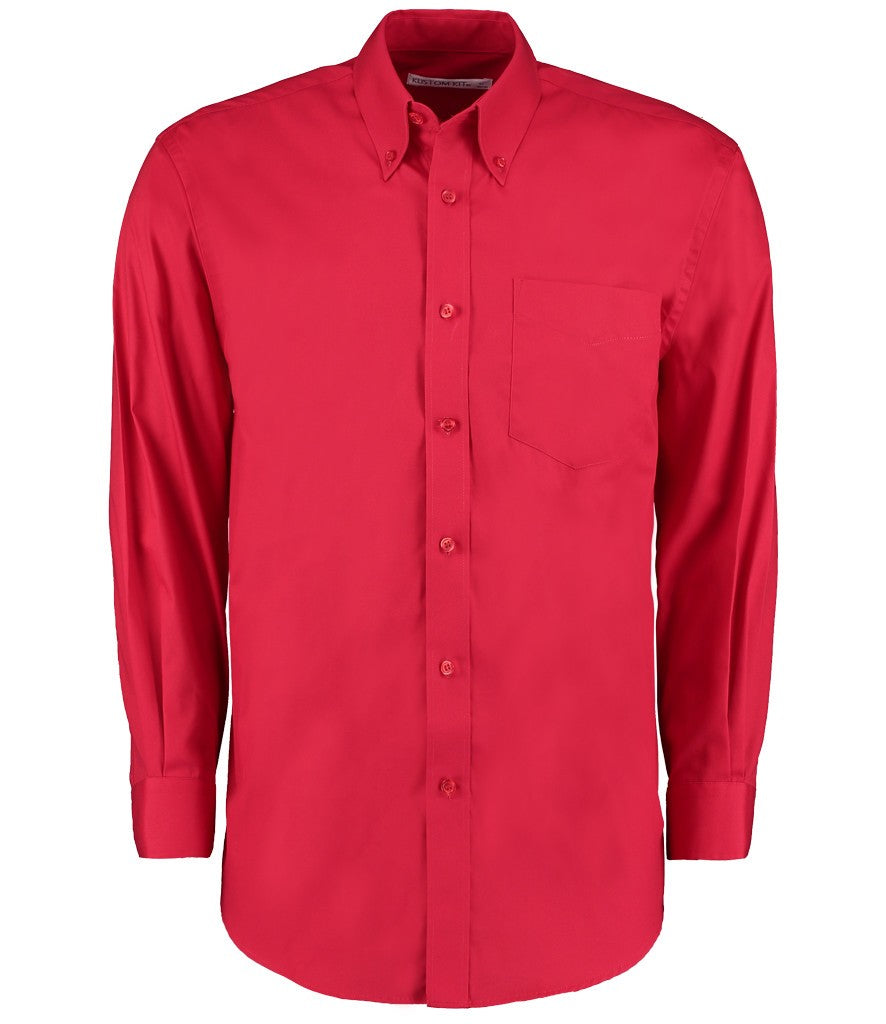 Long Sleeved Corporate Oxford Shirt | RED