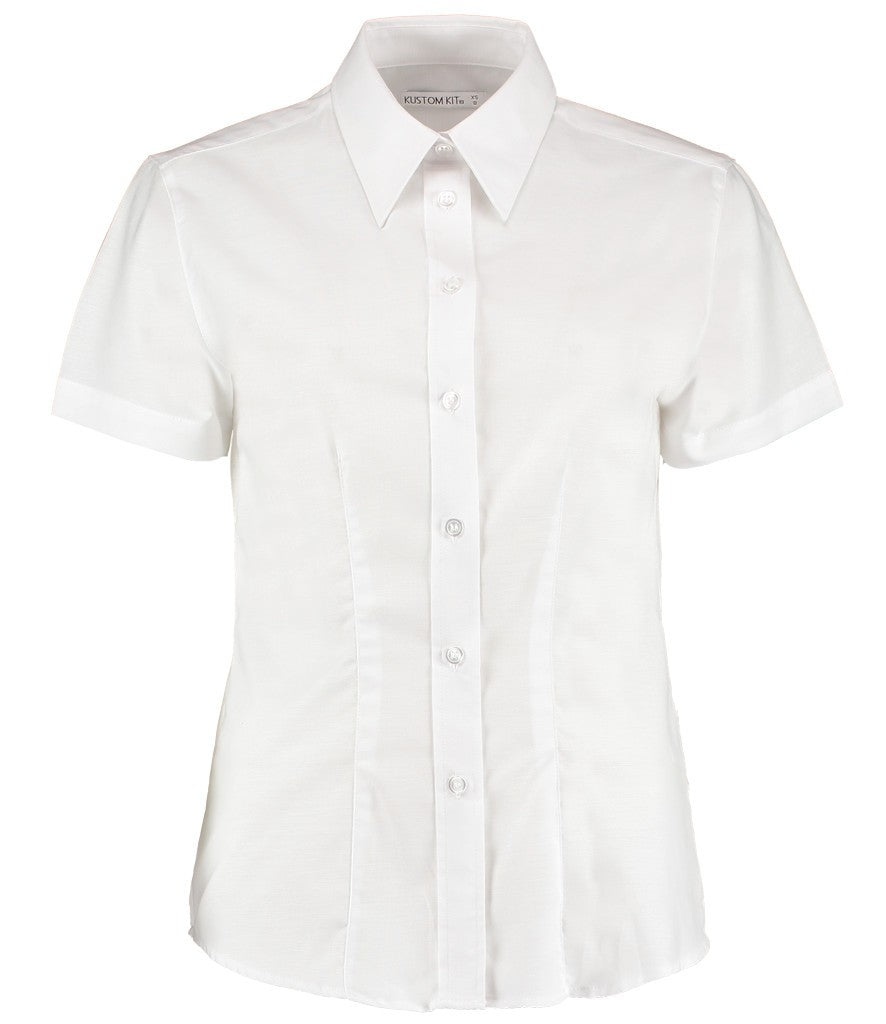 Ladies Workwear Short Sleeve Oxford Shirt | WHITE