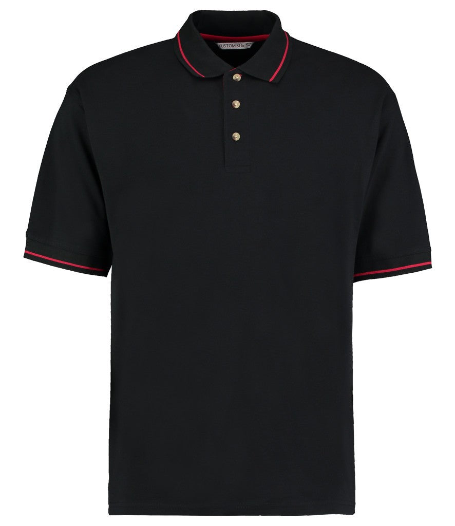 St Mellion Contrast Tipped Polo Shirt | BLACK/BRIGHT RED