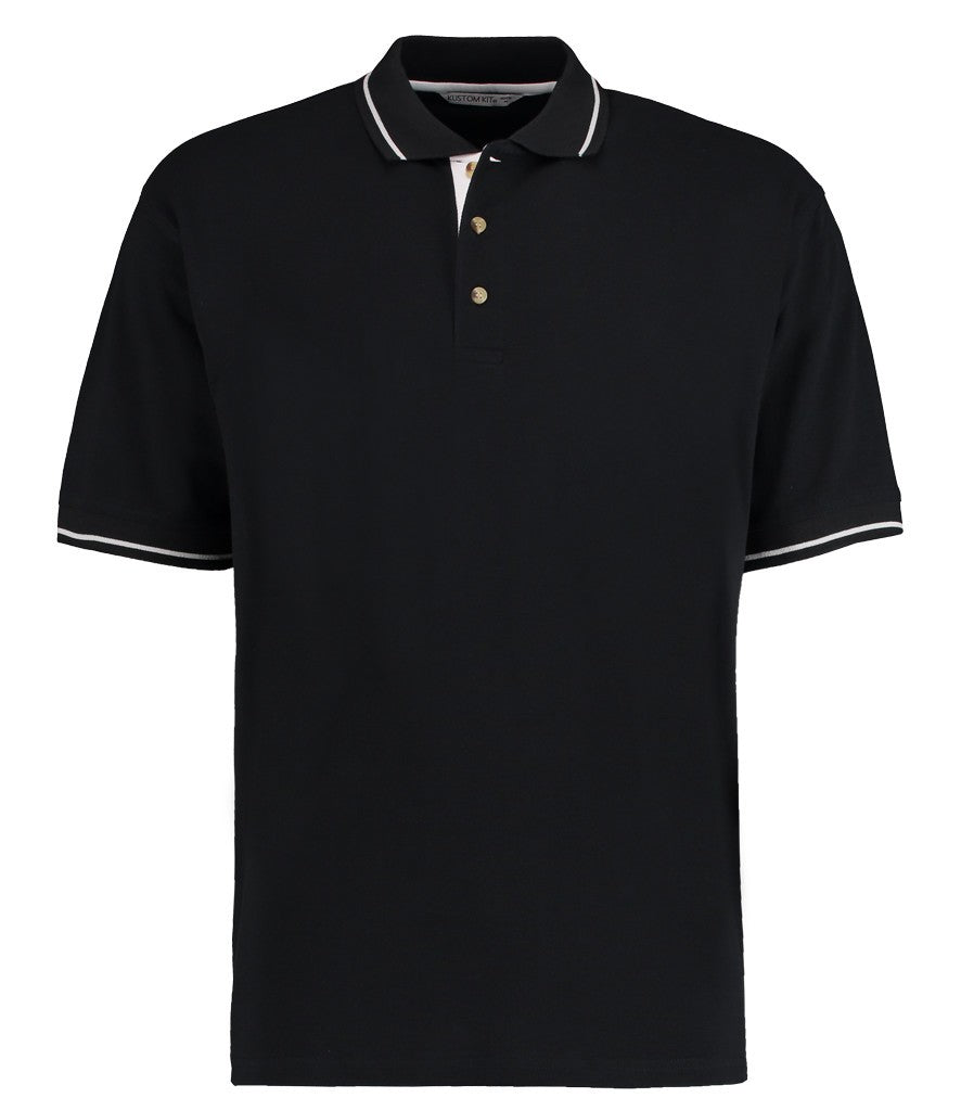 St Mellion Contrast Tipped Polo Shirt | BLACK/WHITE