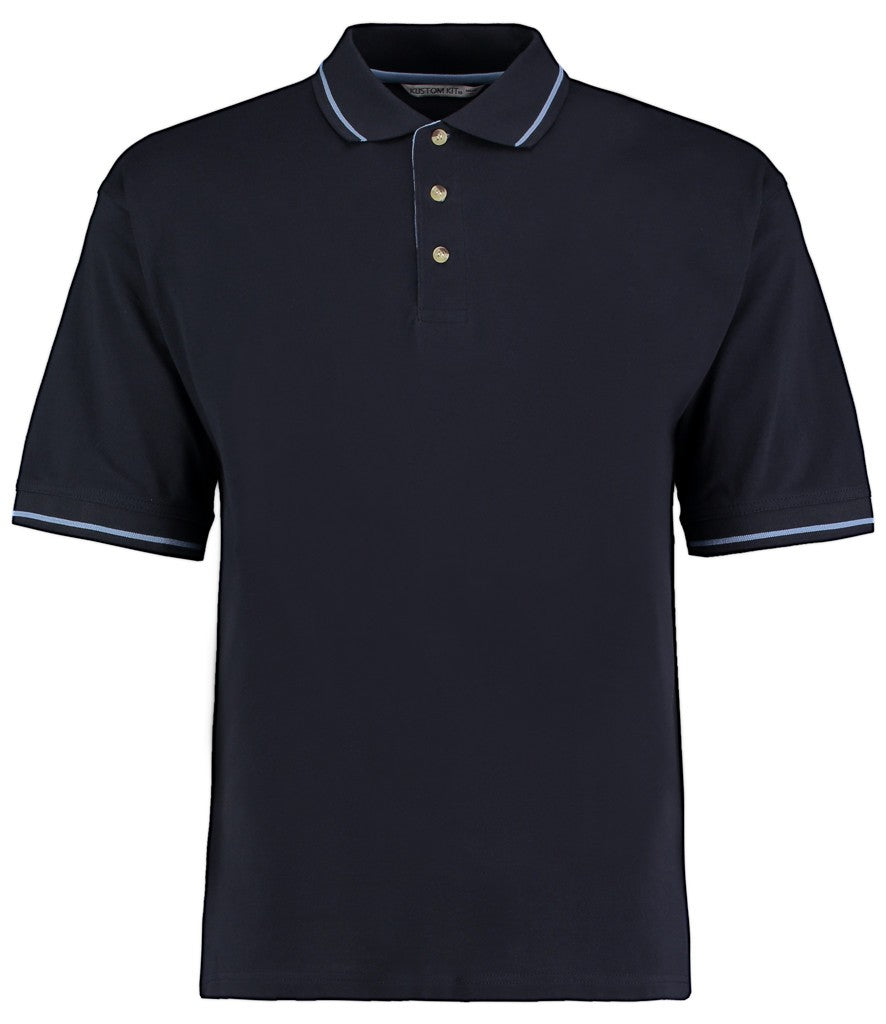 St Mellion Contrast Tipped Polo Shirt | NAVY/LIGHT BLUE