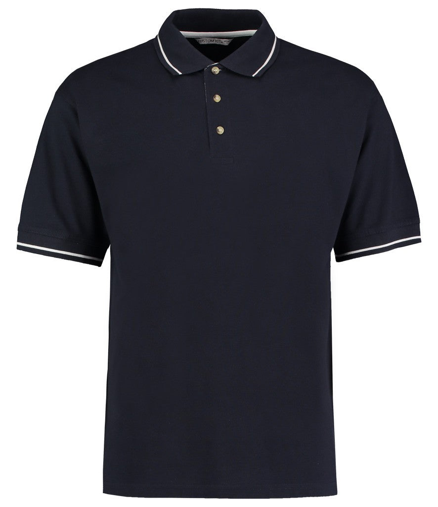 St Mellion Contrast Tipped Polo Shirt | NAVY/WHITE