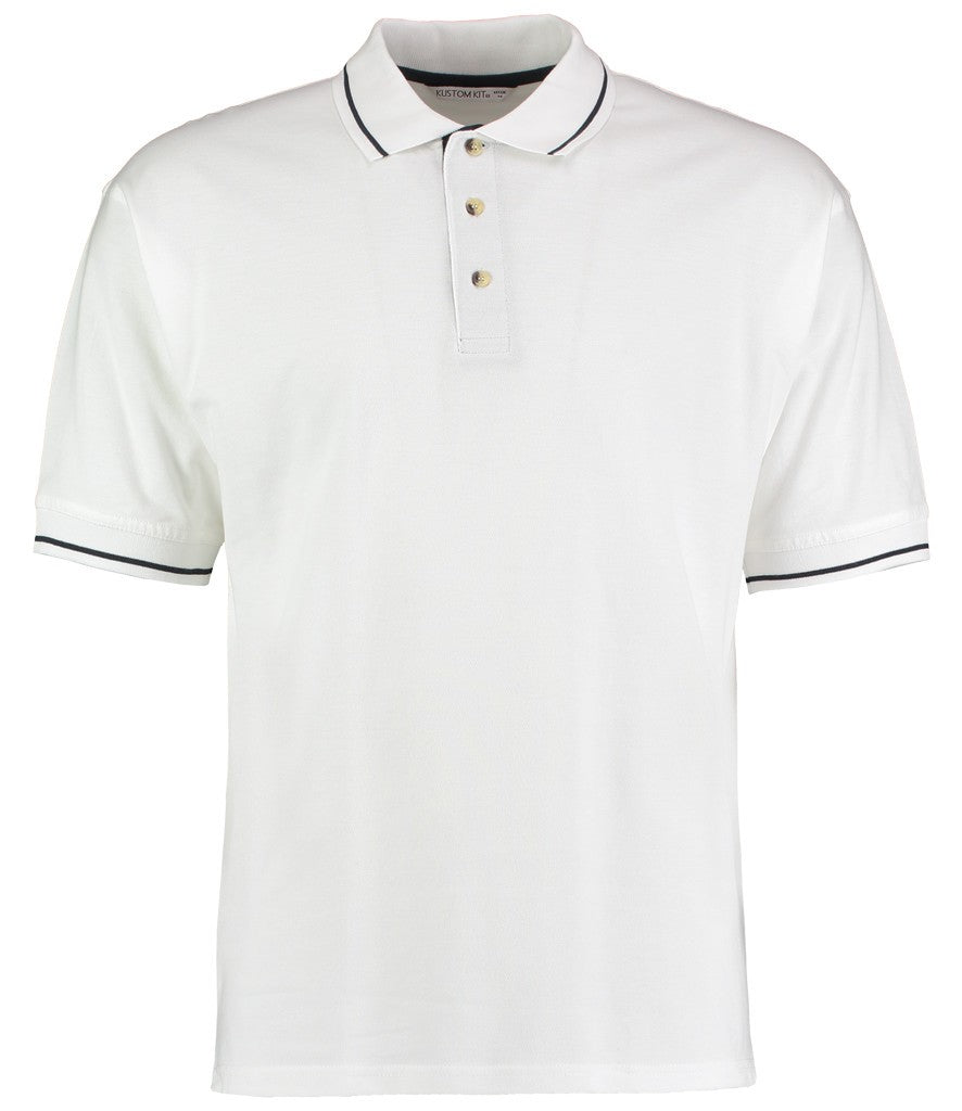St Mellion Contrast Tipped Polo Shirt | WHITE/NAVY