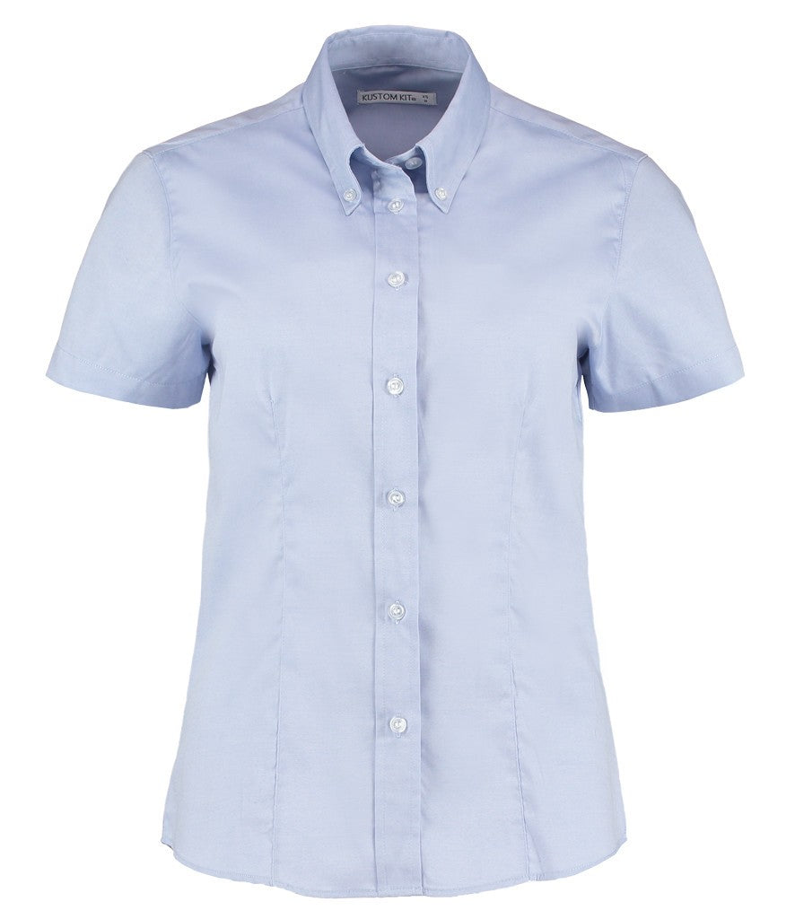 Ladies Short Sleeve Corporate Oxford Blouse | LIGHT BLUE