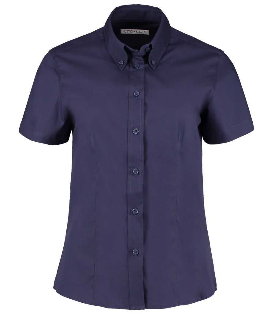 Ladies Short Sleeve Corporate Oxford Blouse | MIDNIGHT NAVY