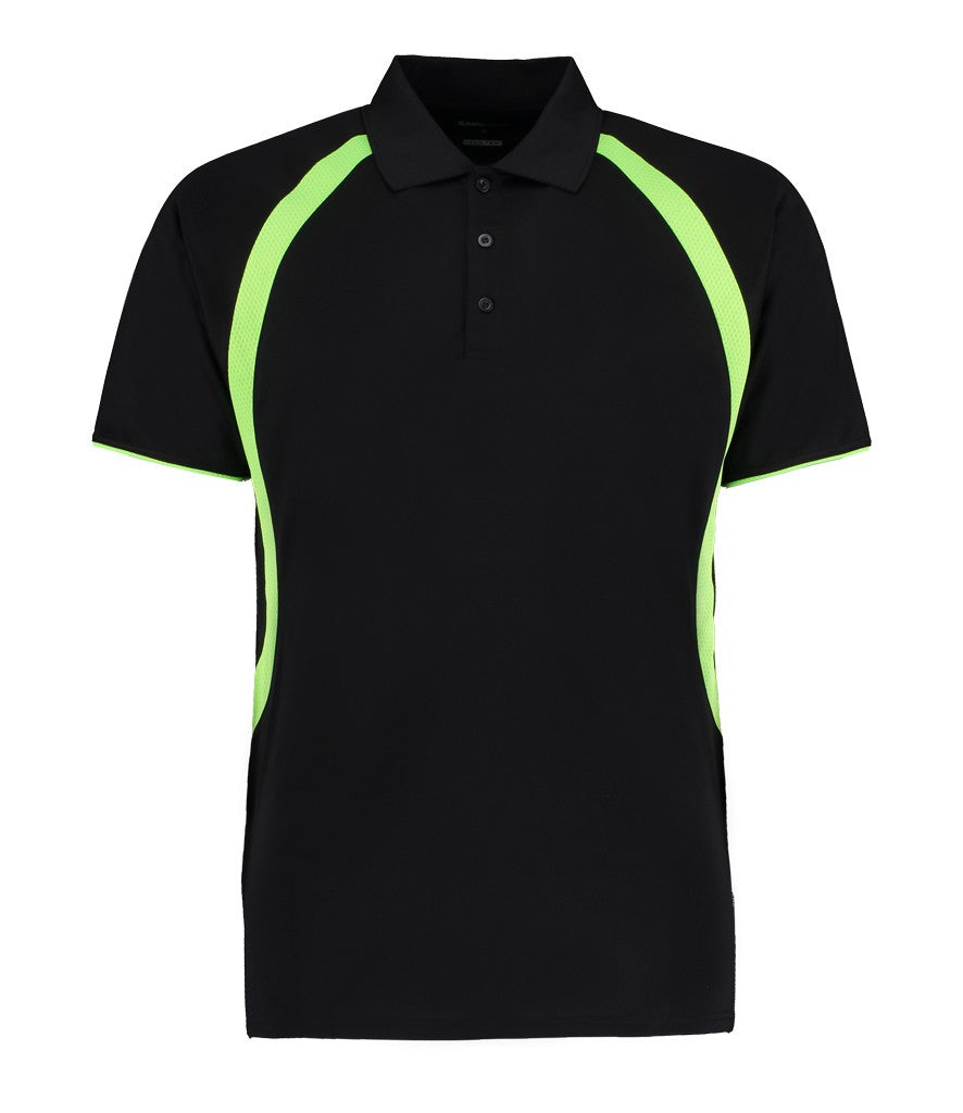 Mens Cooltex Riviera Polo Shirt | BLACK/FLUROESCENT LIME