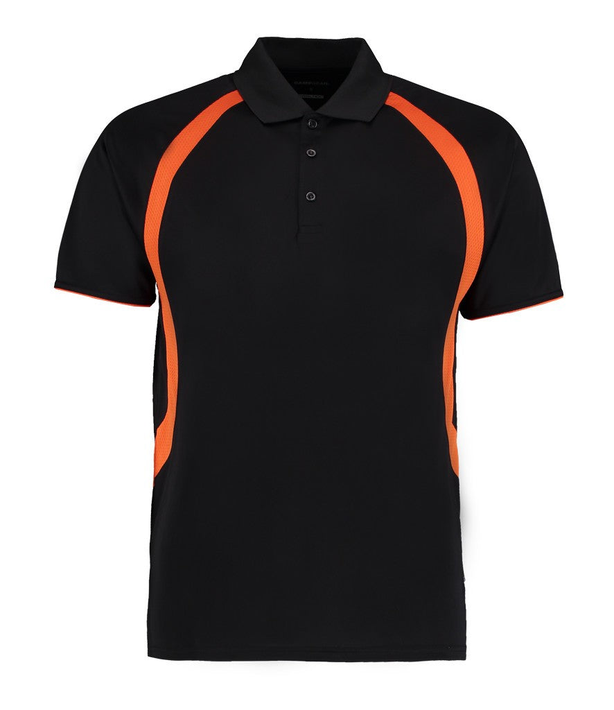 Mens Cooltex Riviera Polo Shirt | BLACK/ORANGE