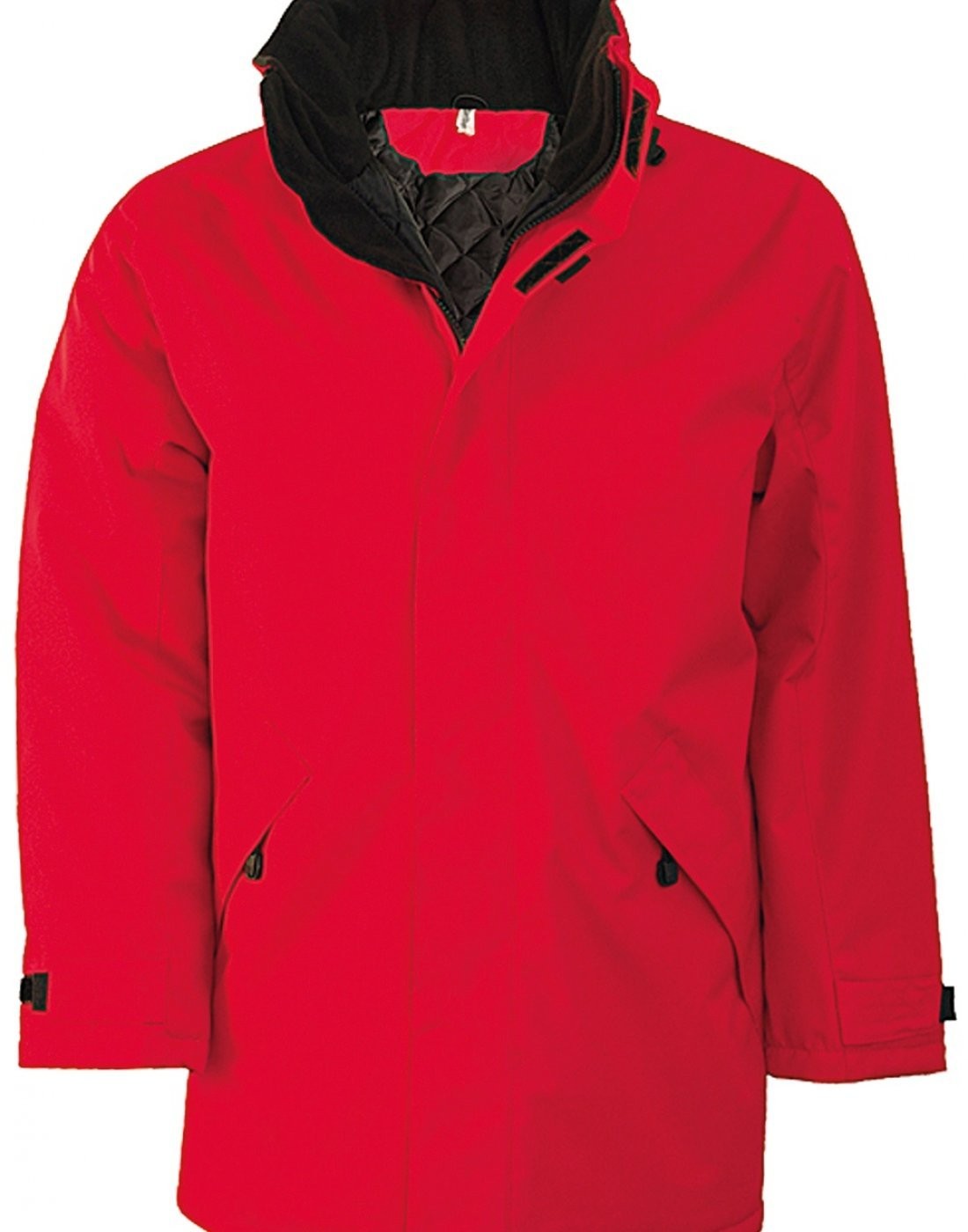 Padded Parka Jacket | RED/BLACK