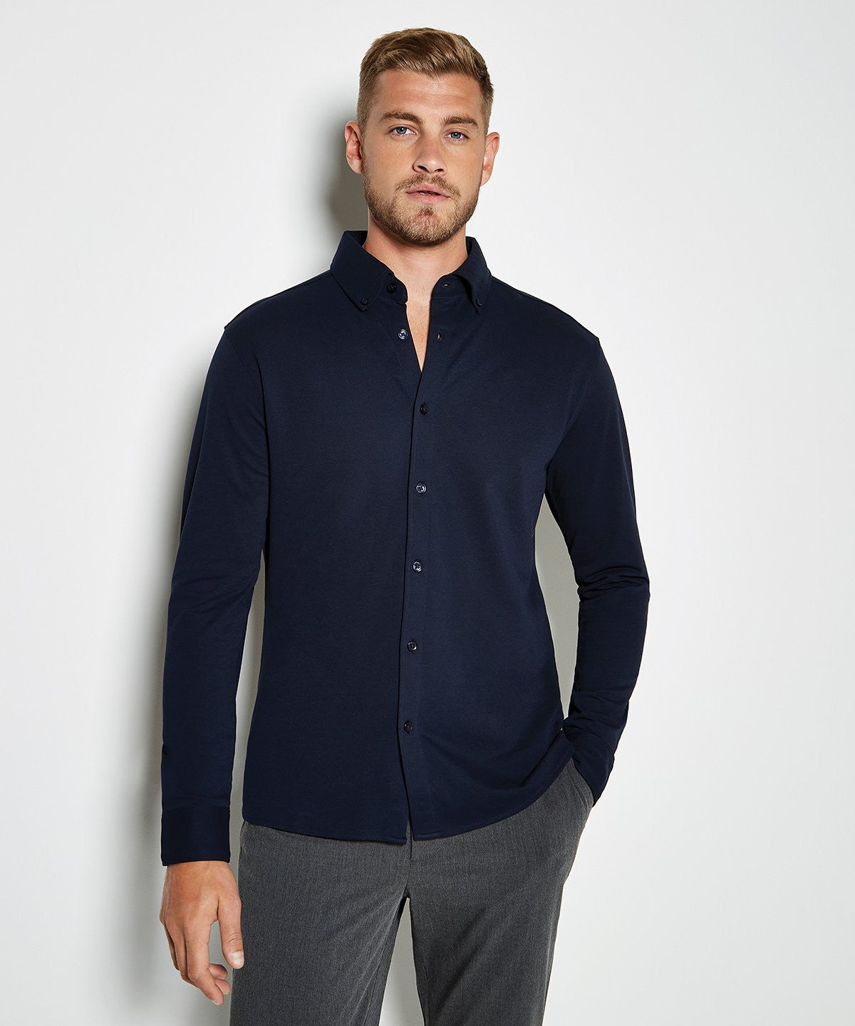 Long Sleeve Superwash Pique Shirt | LIGHT HEATHER BLUE