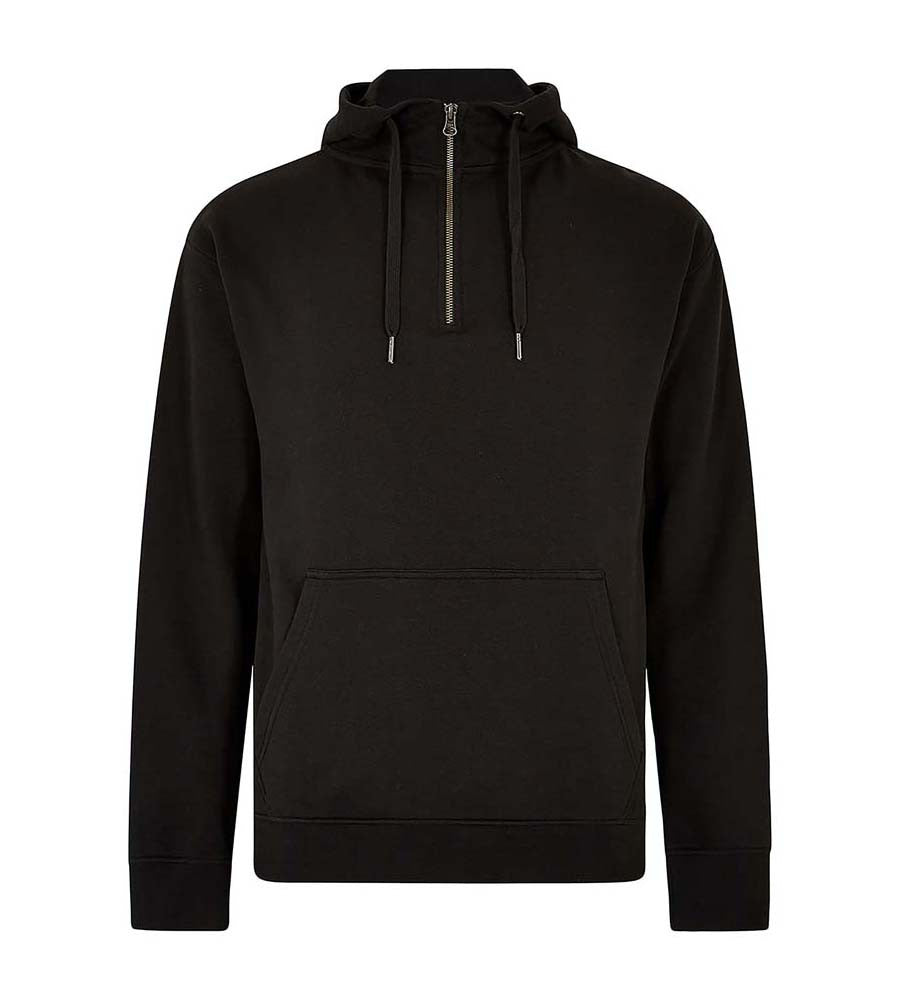 Regular Fit Quarter Zip Hoodie | BLACK