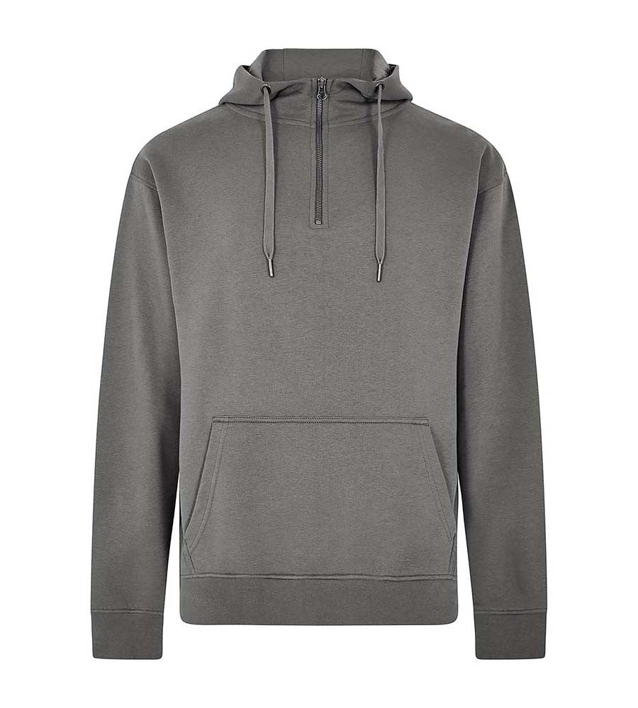 Regular Fit Quarter Zip Hoodie | DARK GREY