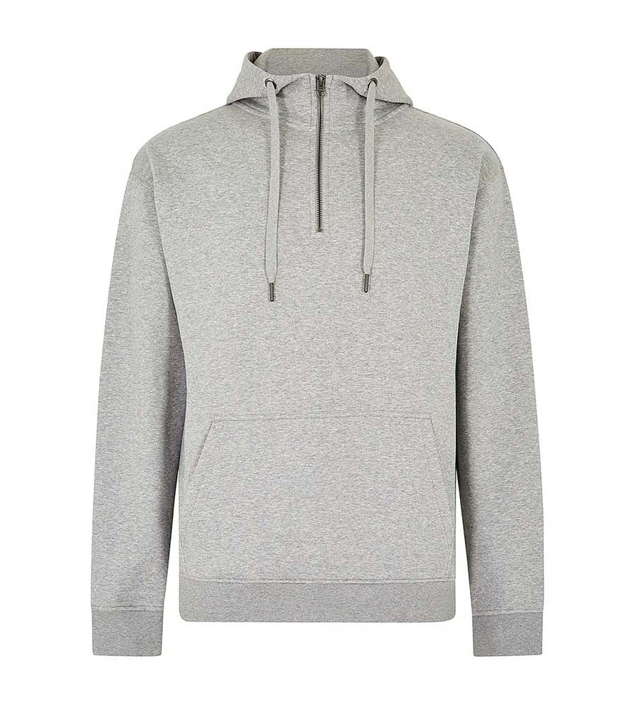 Regular Fit Quarter Zip Hoodie | HEATHER GREY