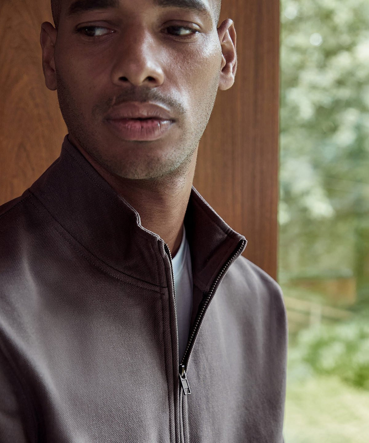 Regular Fit Quarter Zip Pique Sweatshirt | BLACK