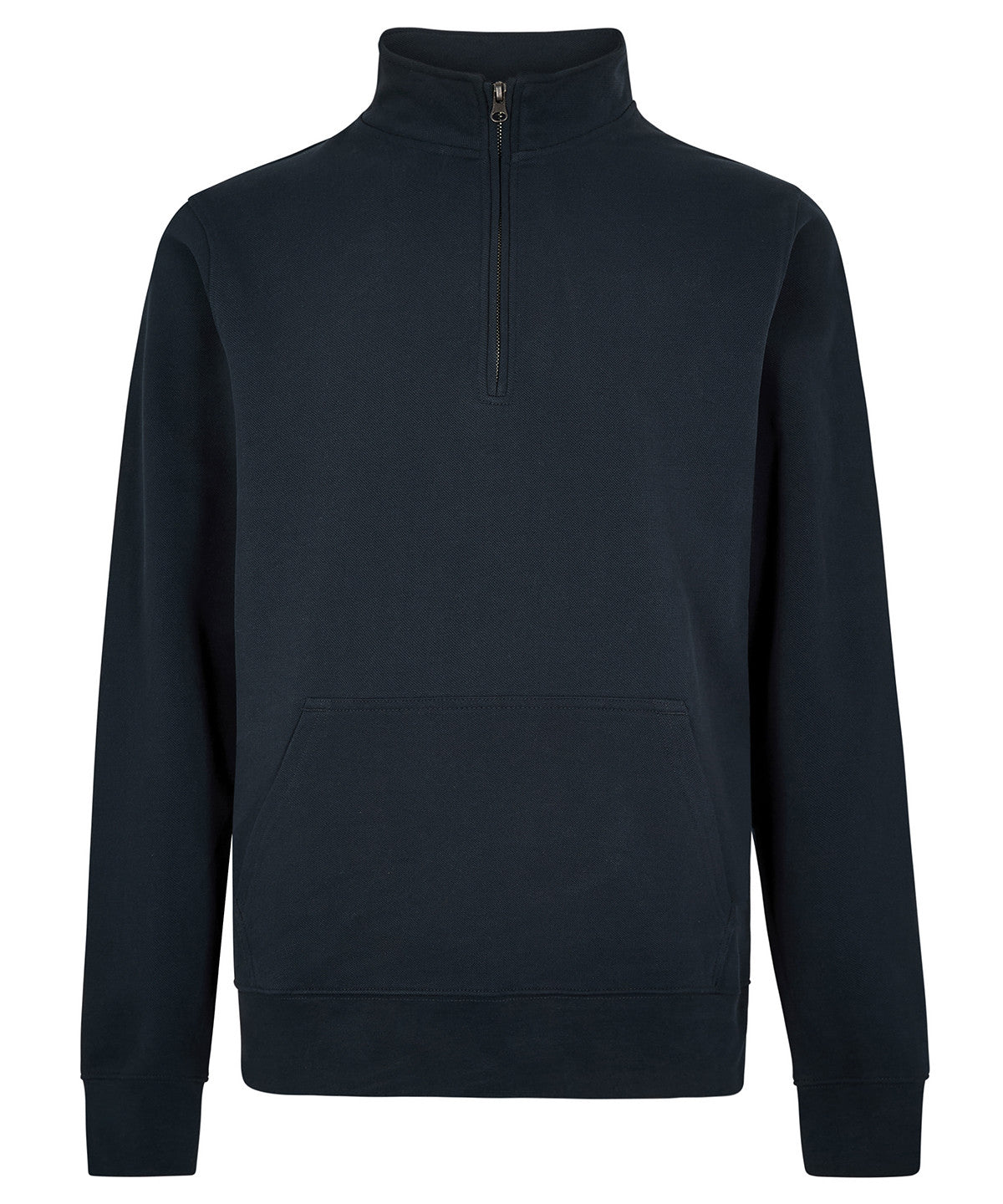 Regular Fit Quarter Zip Pique Sweatshirt | NAVY