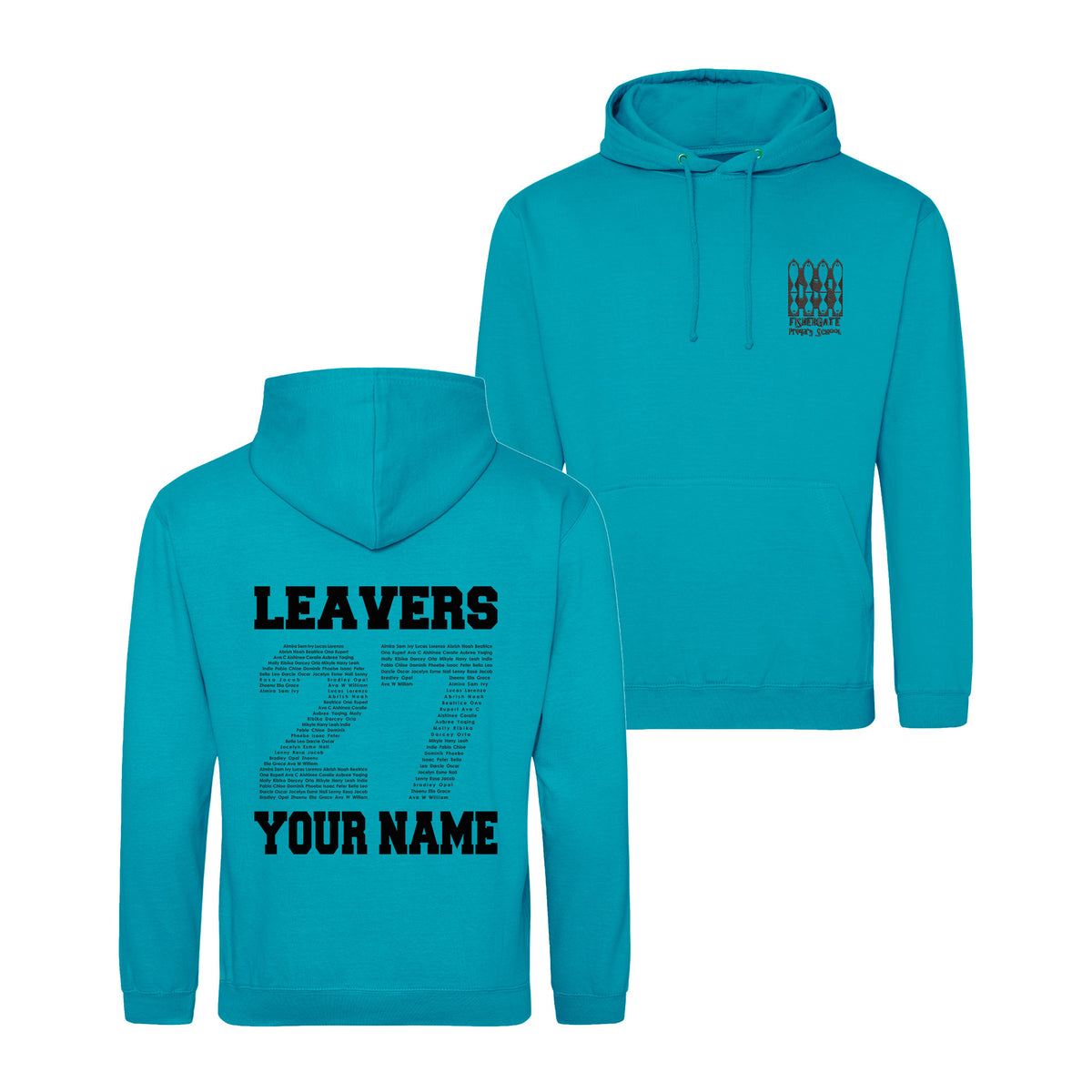 Fishergate School Leavers Hoodie (with Name) | LAGOON BLUE