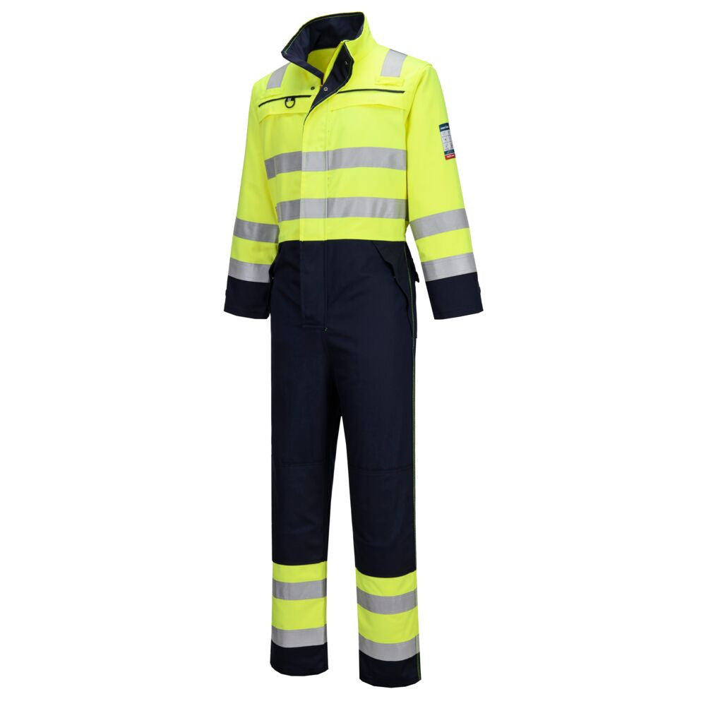 Bizflame  Hi Vis Multi Norm Contrast FR Coverall | YELLOW/NAVY