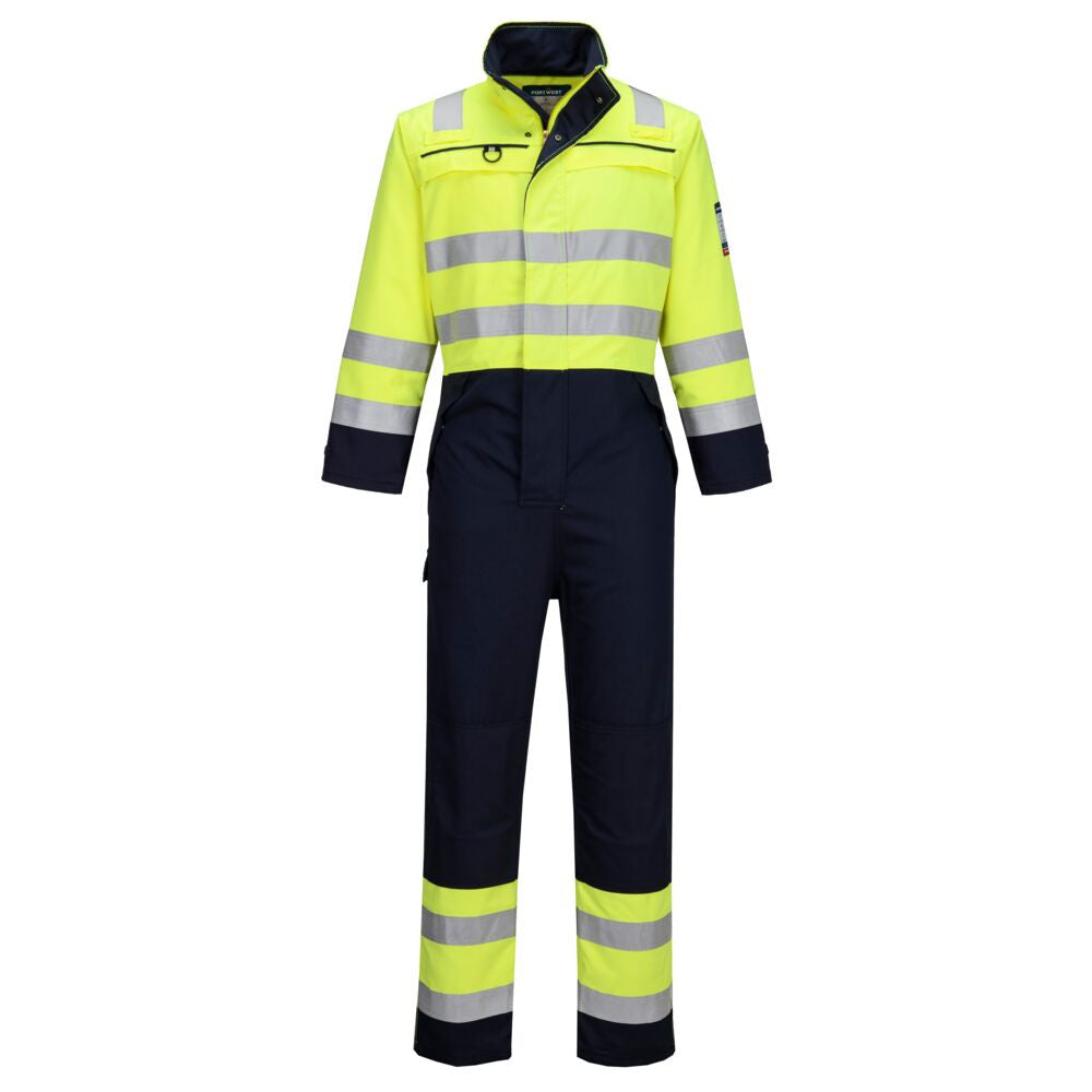 Bizflame  Hi Vis Multi Norm Contrast FR Coverall | YELLOW/NAVY