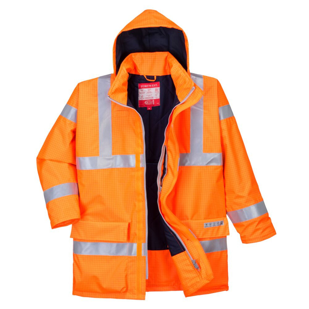 Bizflame Rain Hi Vis FR Winter Jacket | ORANGE
