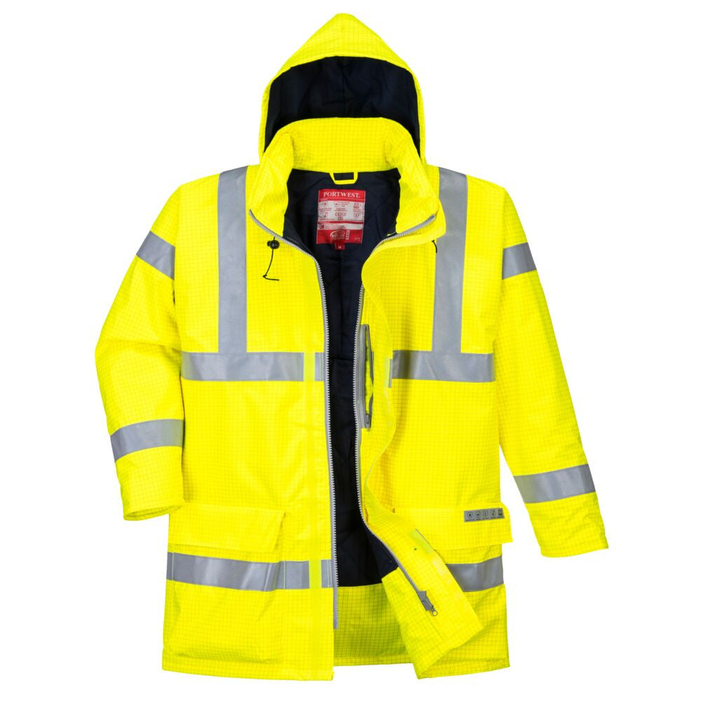 Bizflame Rain Hi Vis FR Winter Jacket | YELLOW
