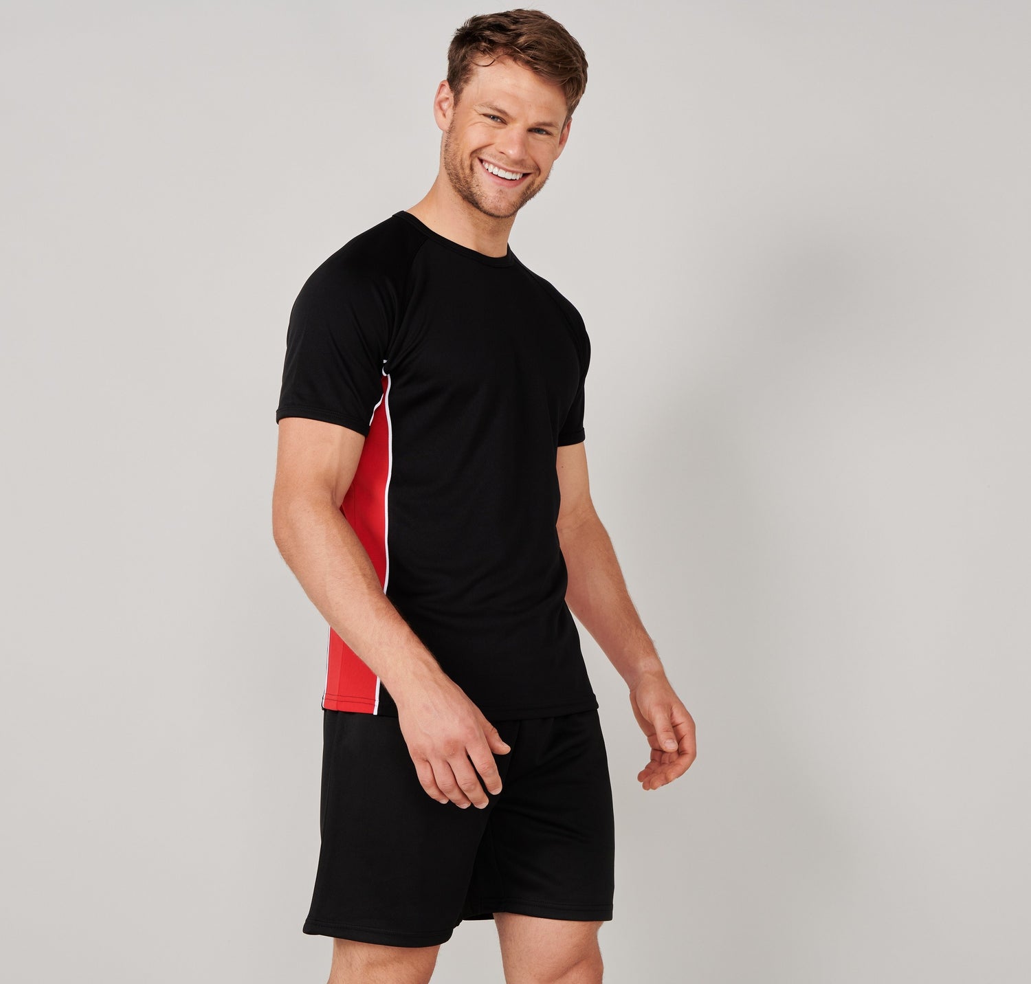 Performance Panel T-Shirt | BLACK/RED/WHITE