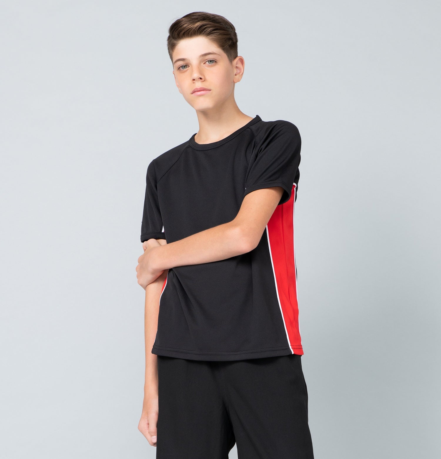 Kids Performance Team T-Shirt | BLACK/RED/WHITE