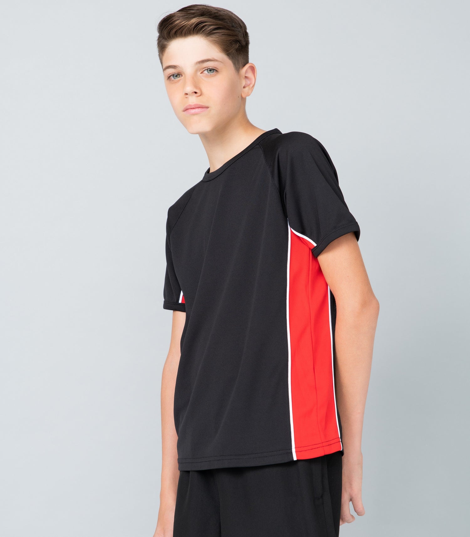 Kids Performance Team T-Shirt | BLACK/RED/WHITE