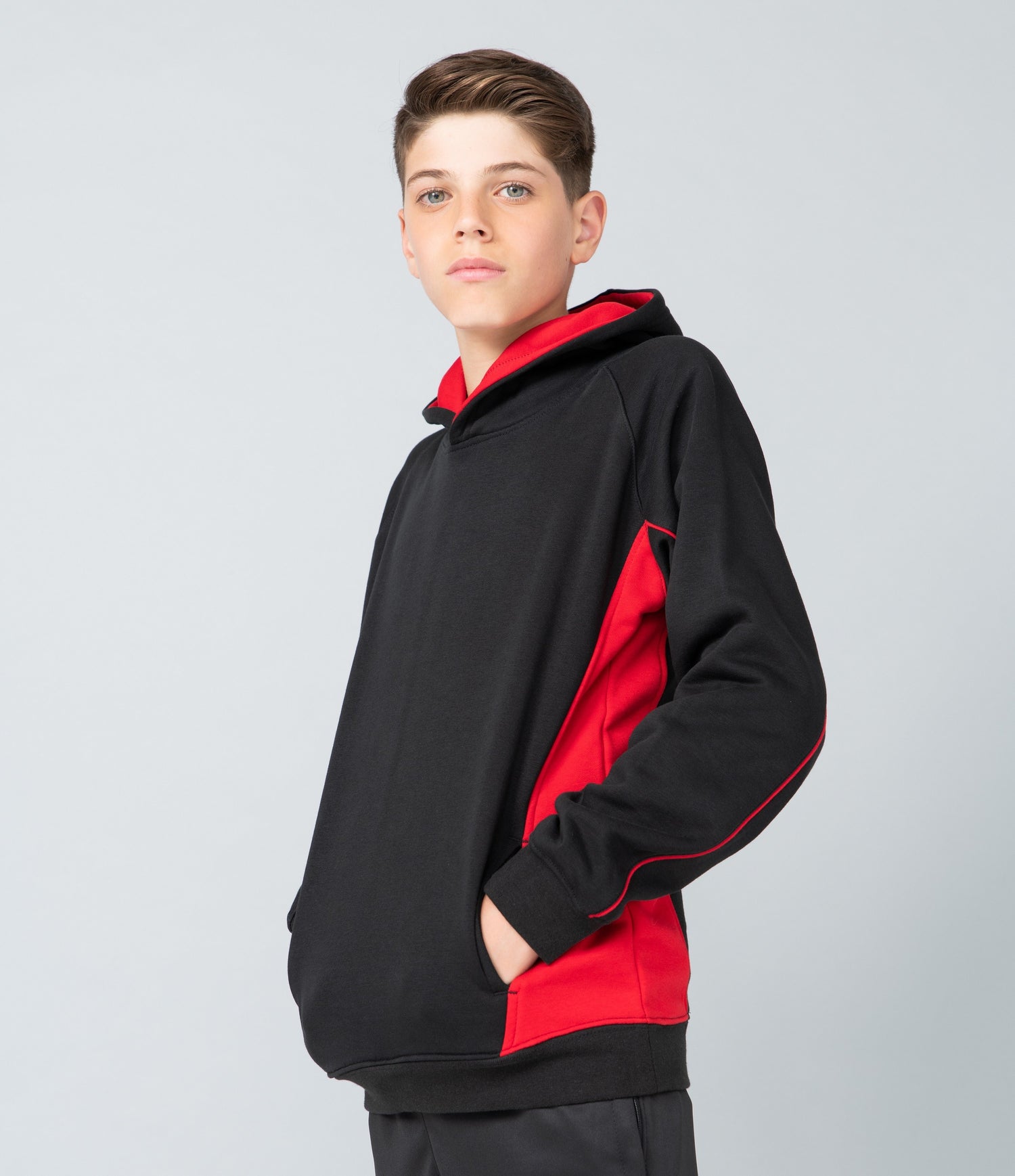 Kids Pullover Hoodie | BLACK/RED