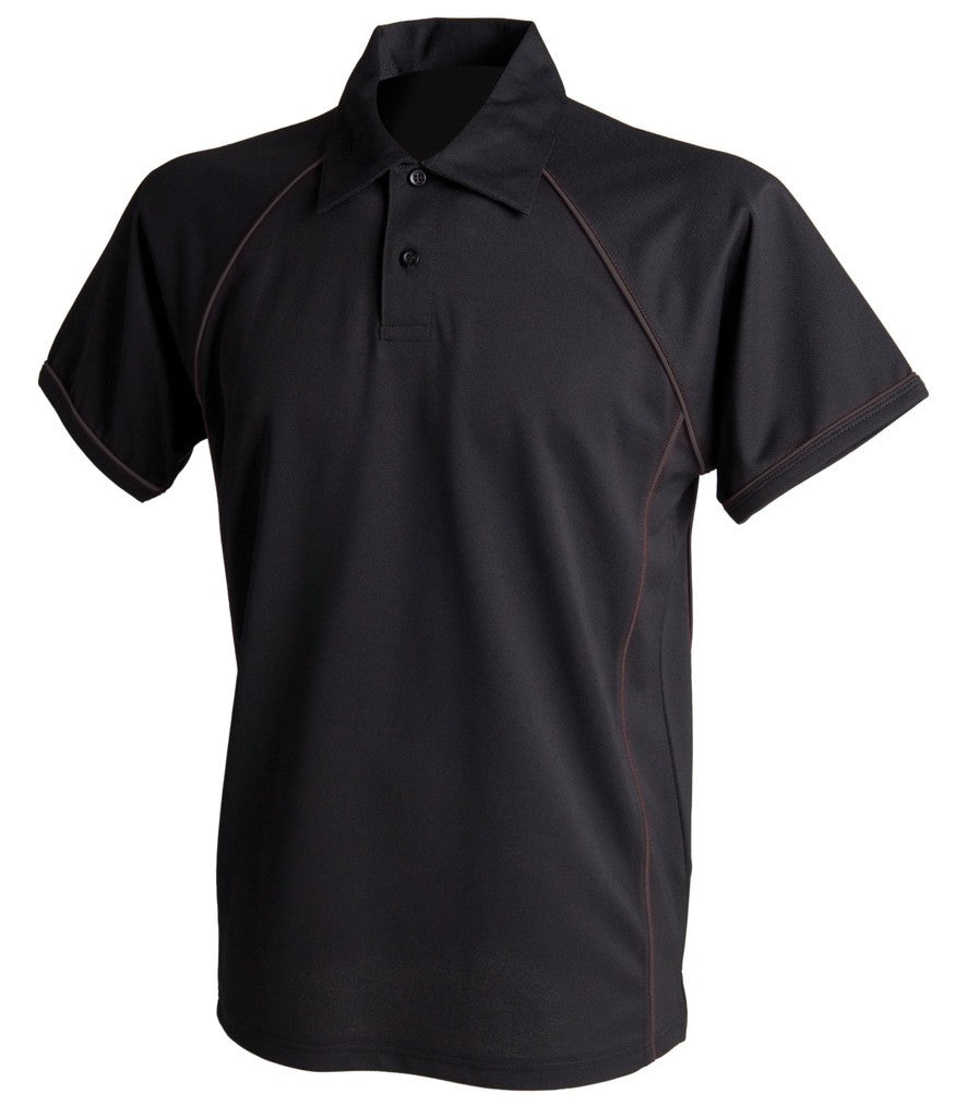 Performance Piped Polo | BLACK/BLACK