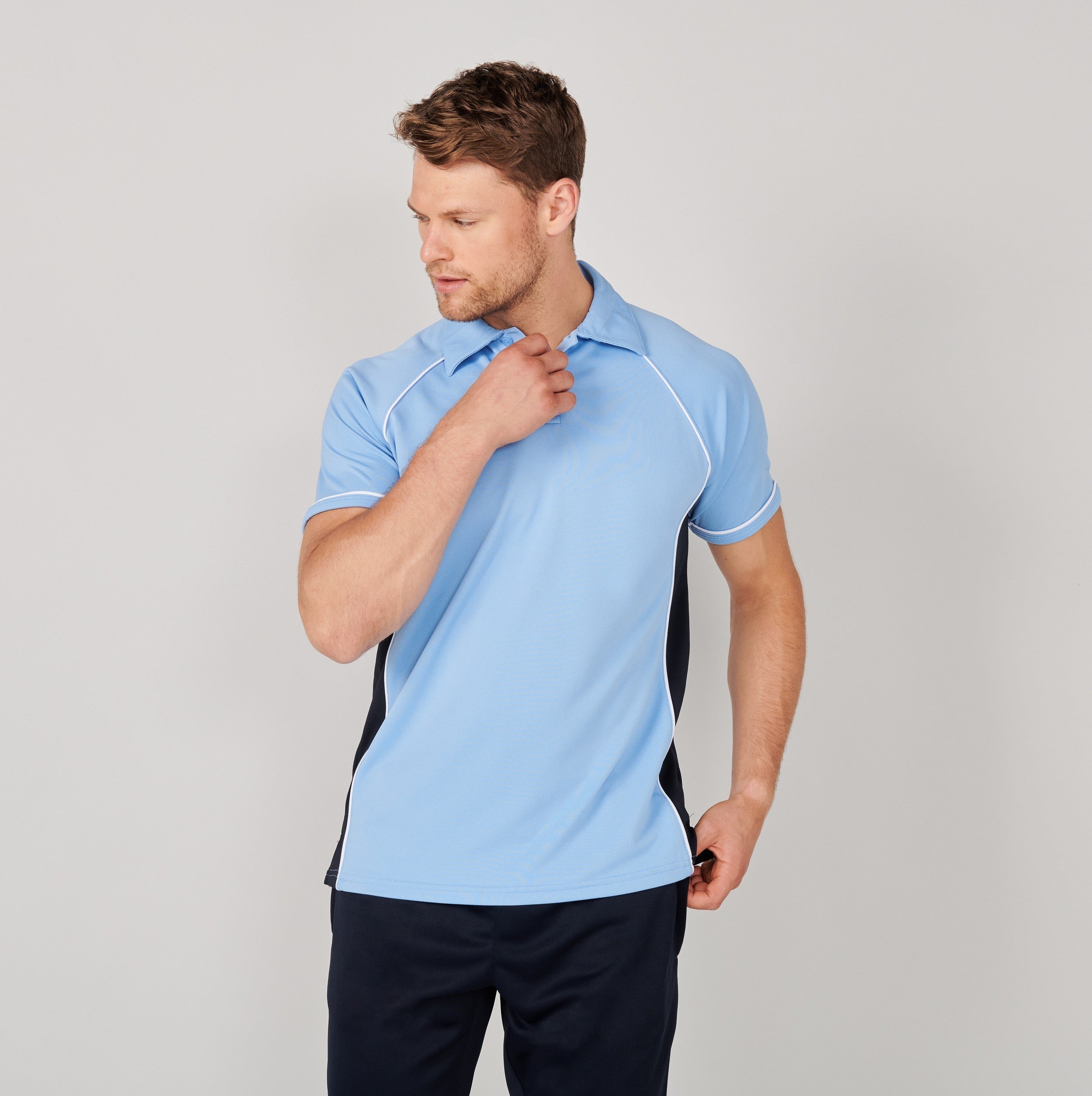 Performance Piped Polo | BLACK/RED