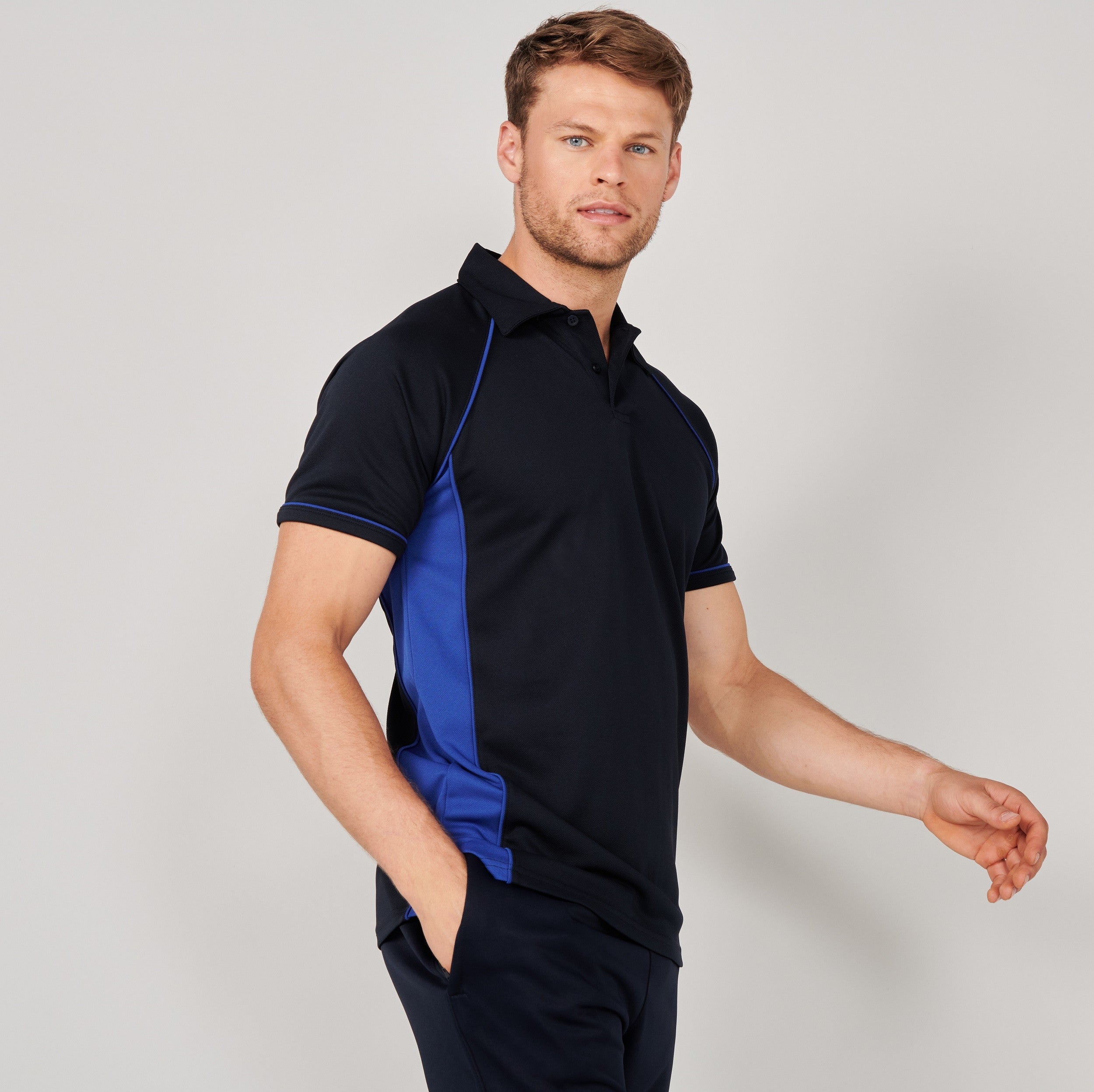 Performance Piped Polo | BLACK/BLACK