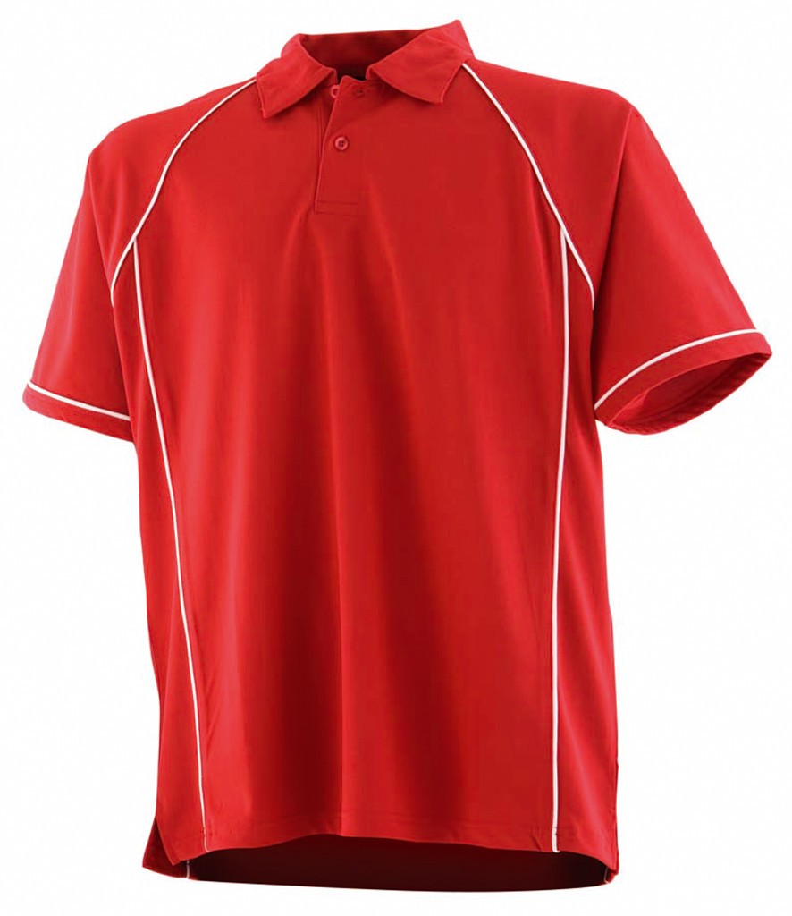 Performance Piped Polo | RED/WHITE