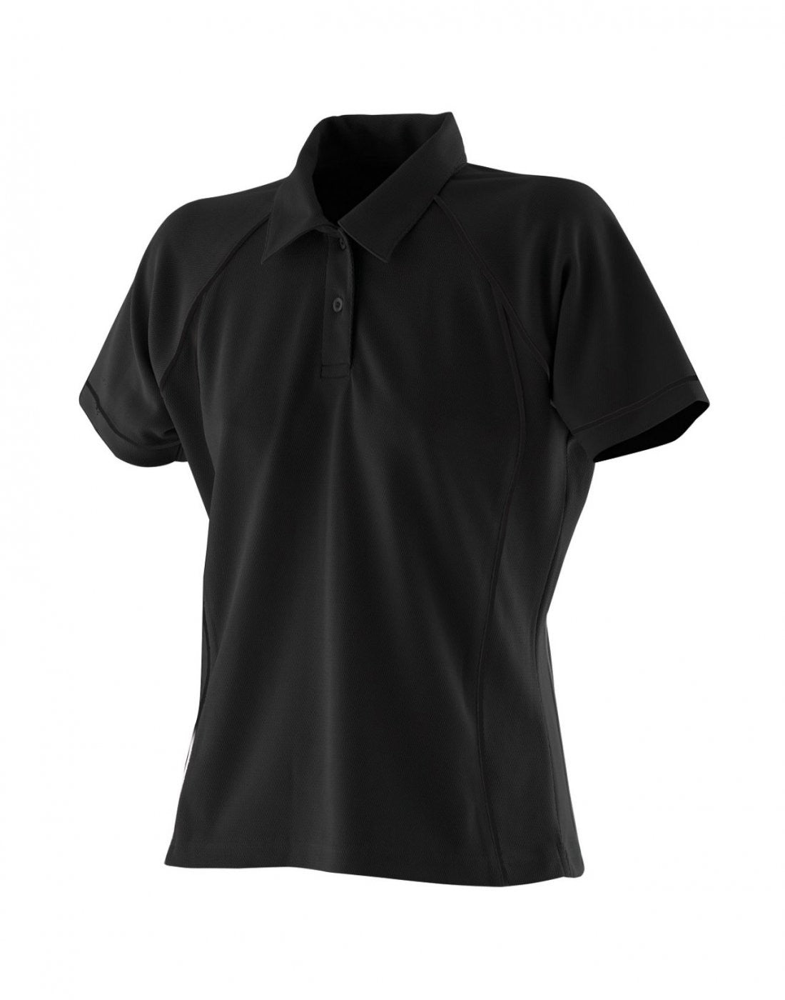 Ladies Performance Piped Polo | BLACK/BLACK