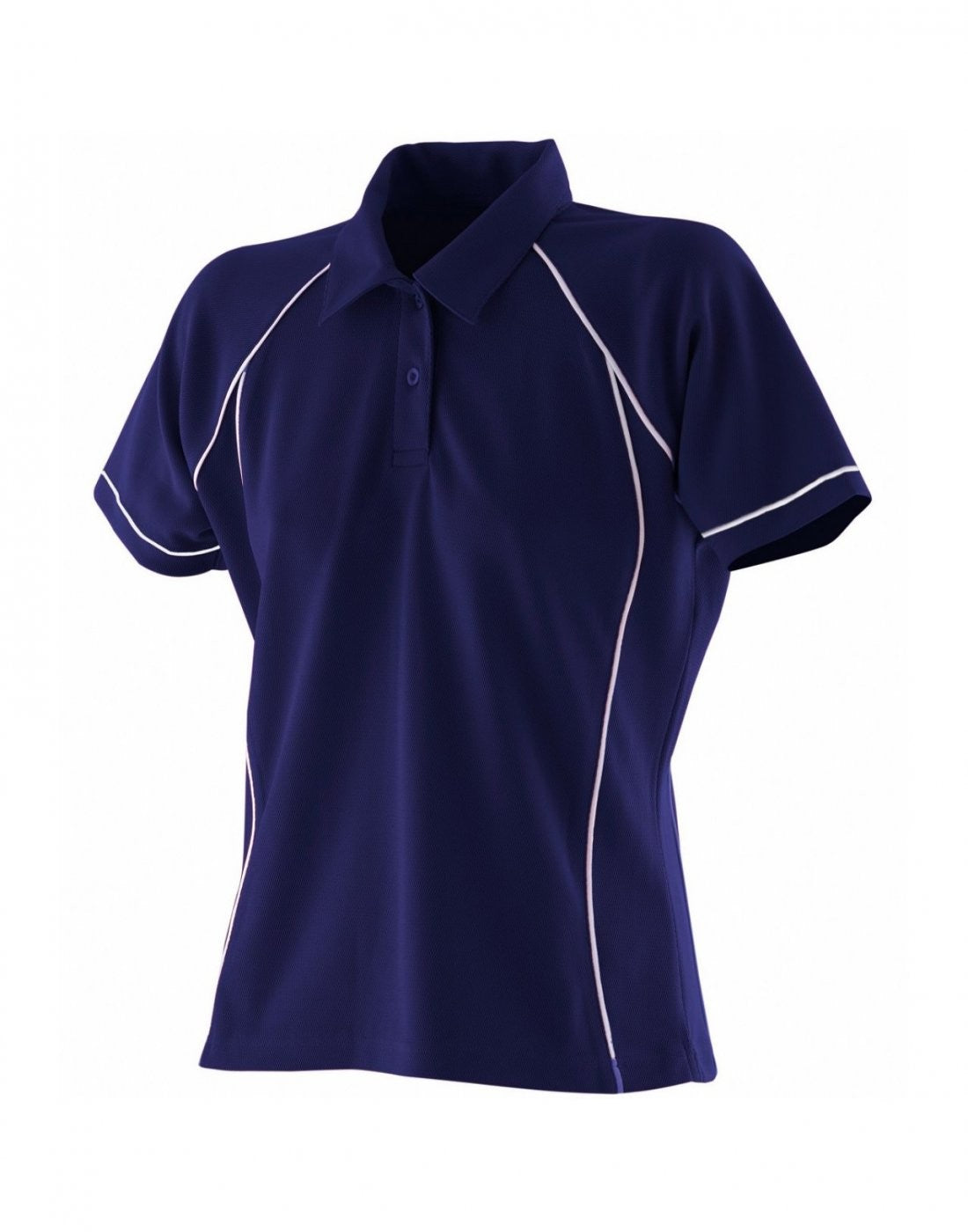 Ladies Performance Piped Polo | NAVY/WHITE