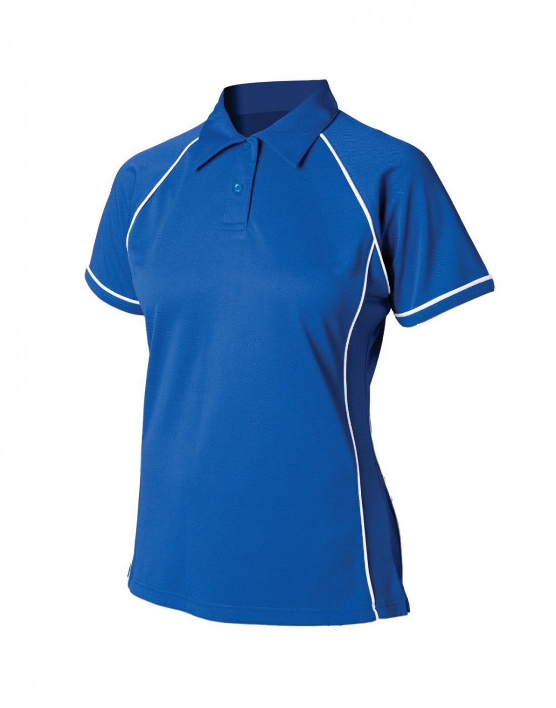 Ladies Performance Piped Polo | ROYAL/WHITE