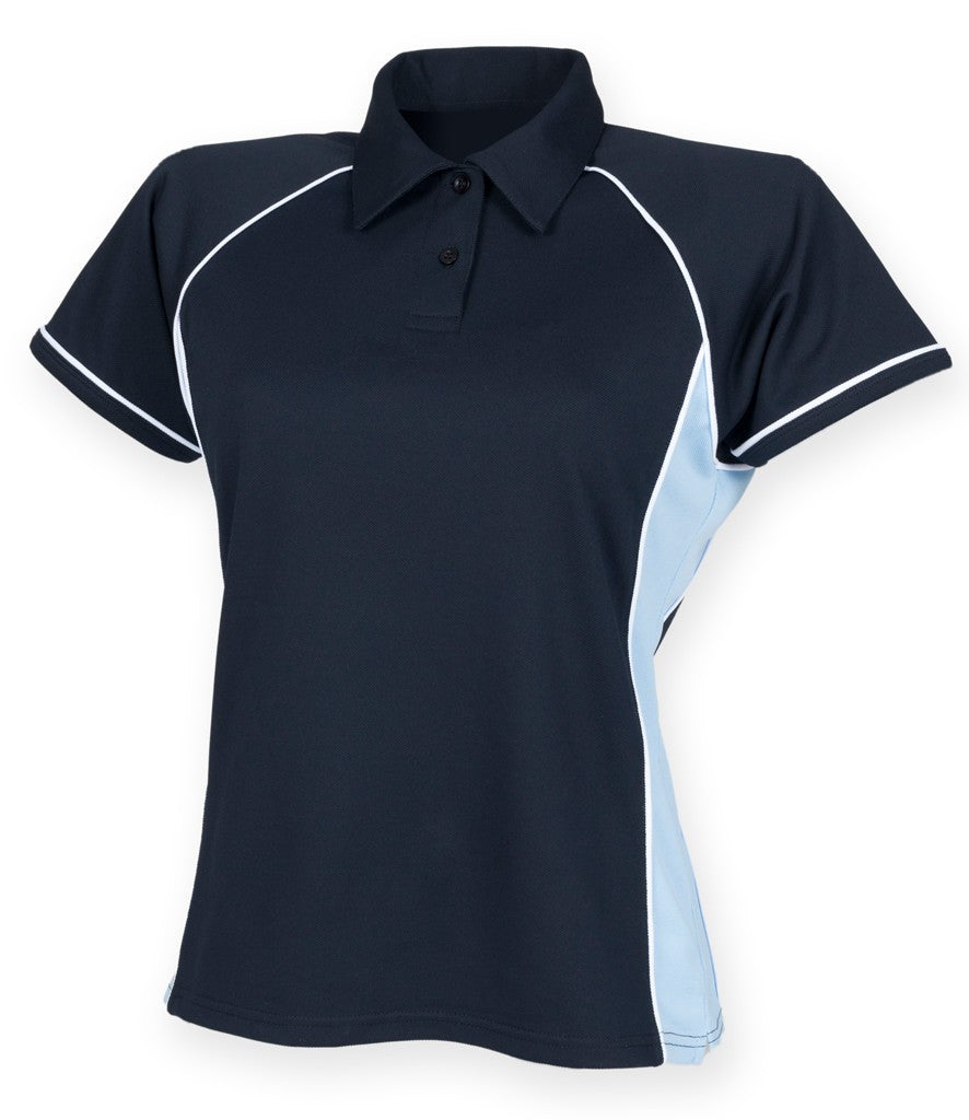 Ladies Performance Piped Polo | NAVY/SKY/WHITE