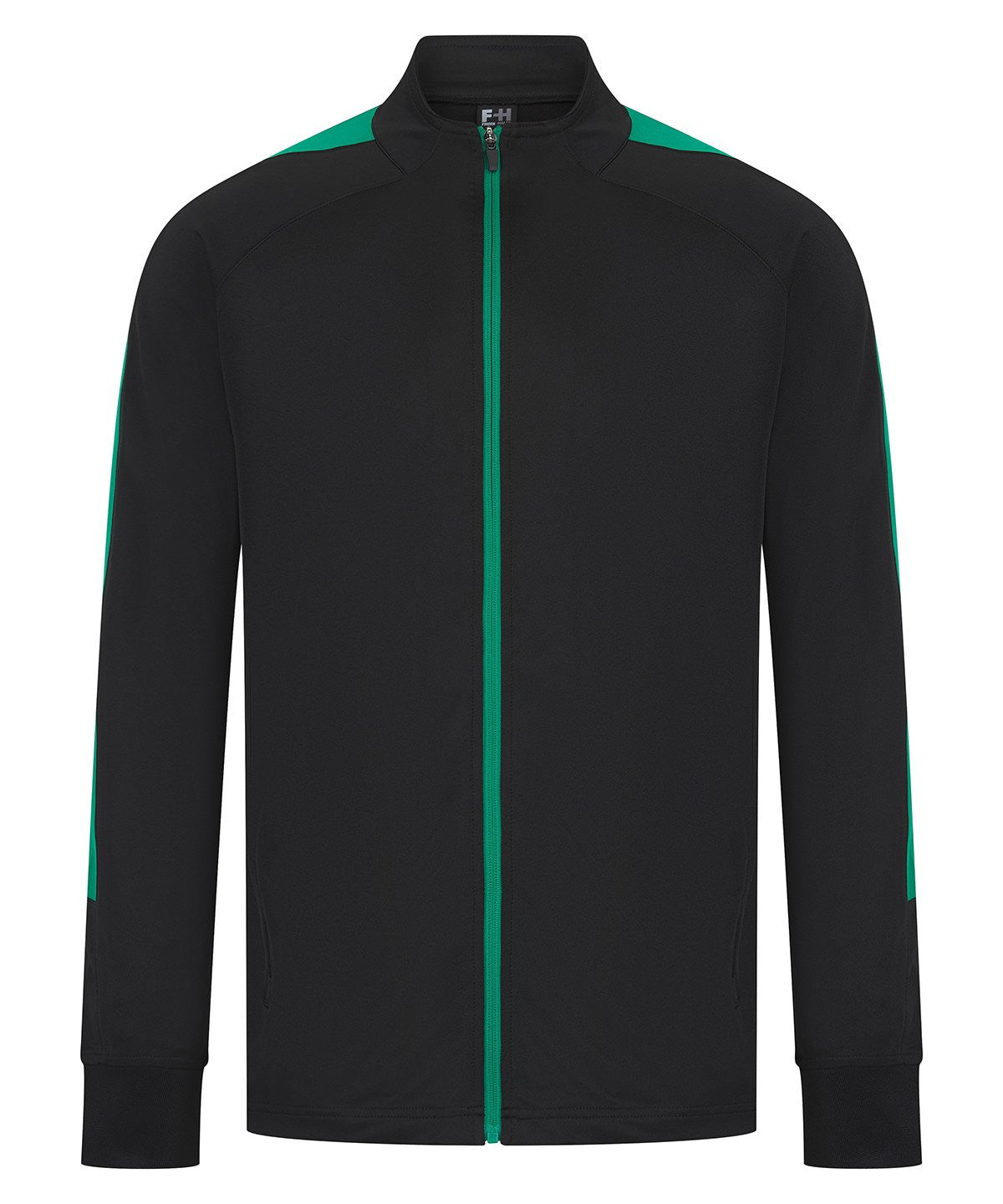 Knitted Tracksuit Top | BLACK/EMERALD