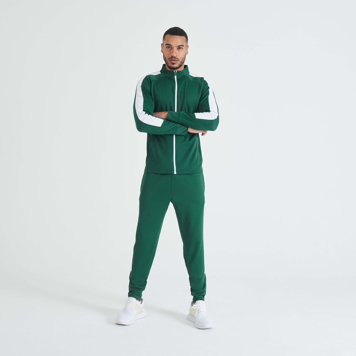 Knitted Tracksuit Top | BOTTLE/WHITE