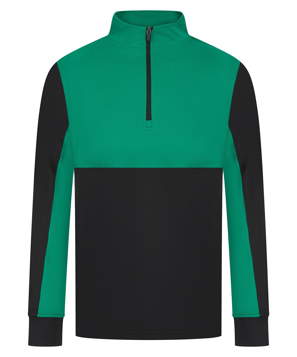 Quarter Zip Tracksuit Top | BLACK/EMERALD