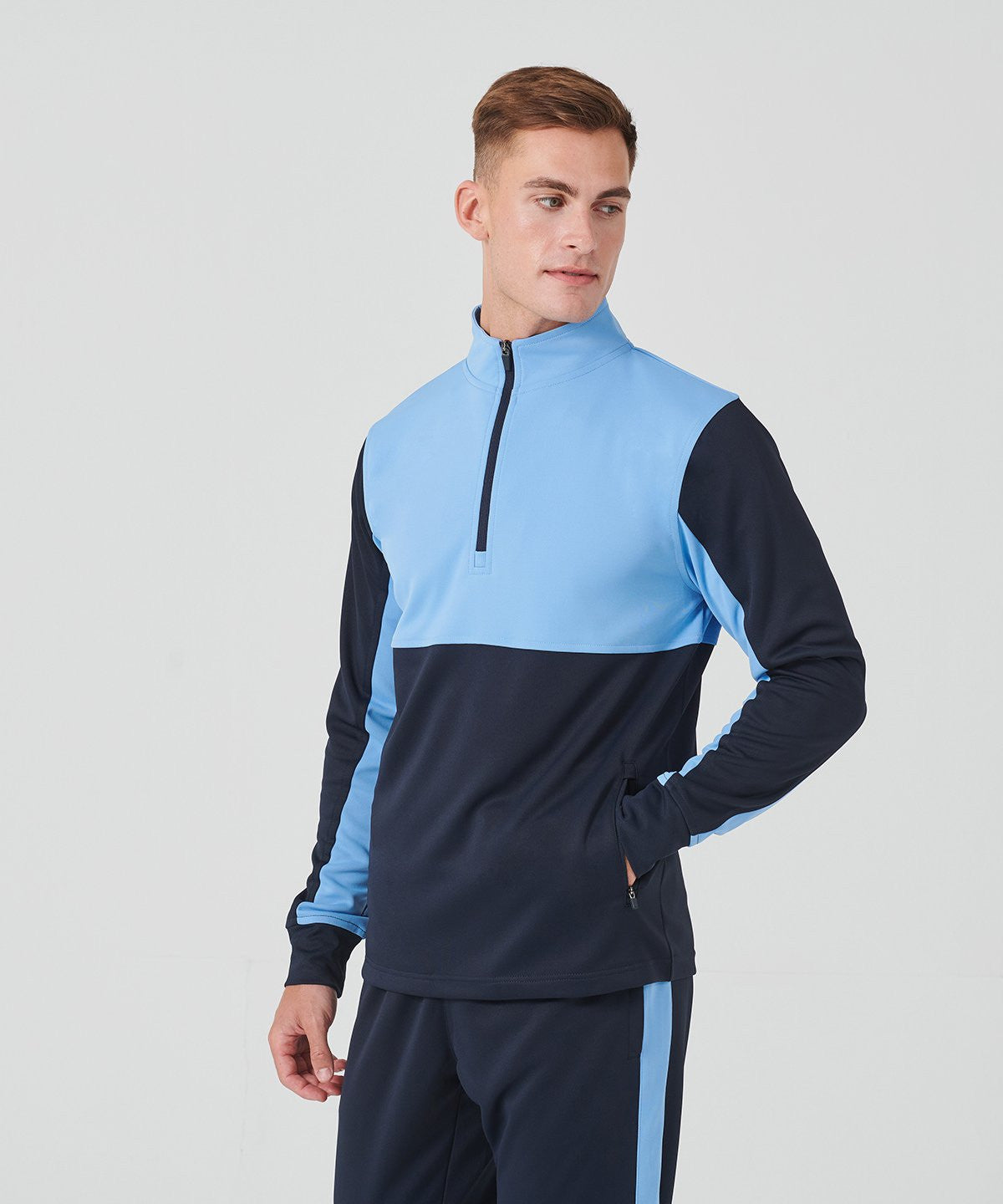 Quarter Zip Tracksuit Top | BLACK/GUNMETAL