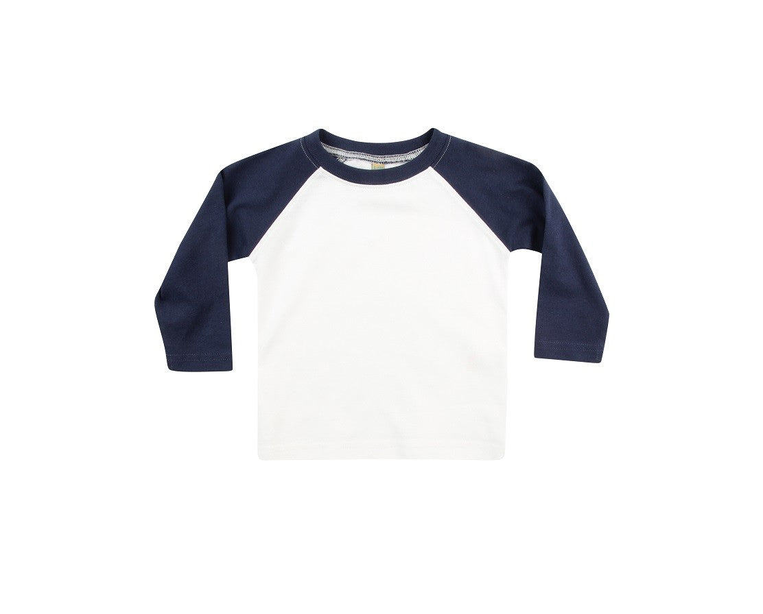 Long Sleeved Baseball T-shirt | WHITE/NAVY