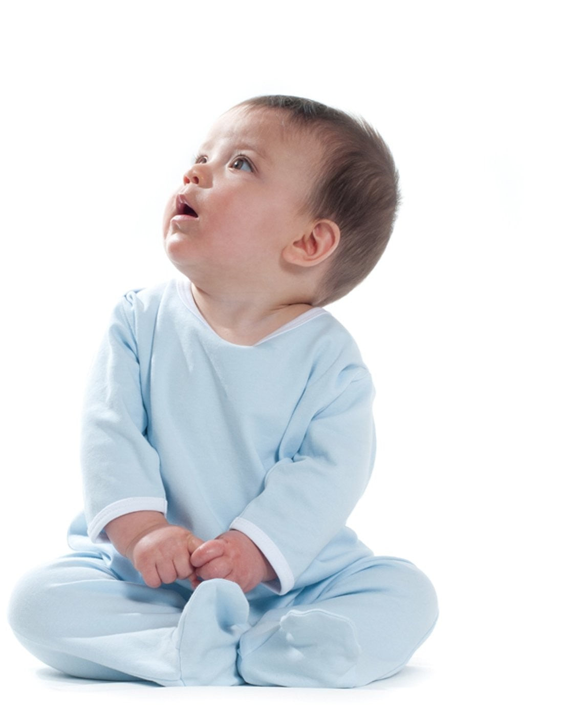 Contrast Long Sleeve Sleepsuit | WHITE/WHITE