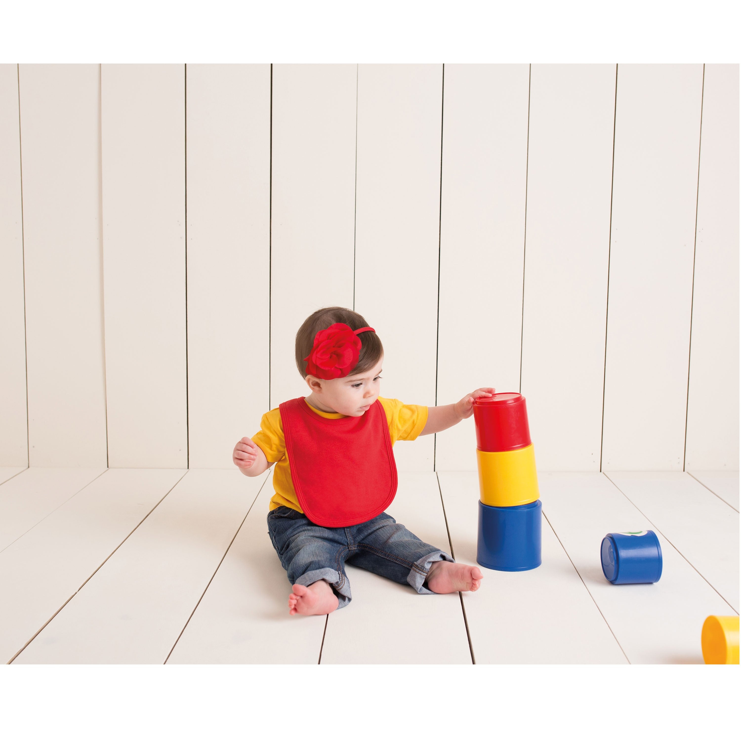 Plain and Contrast Bib | PALE BLUE